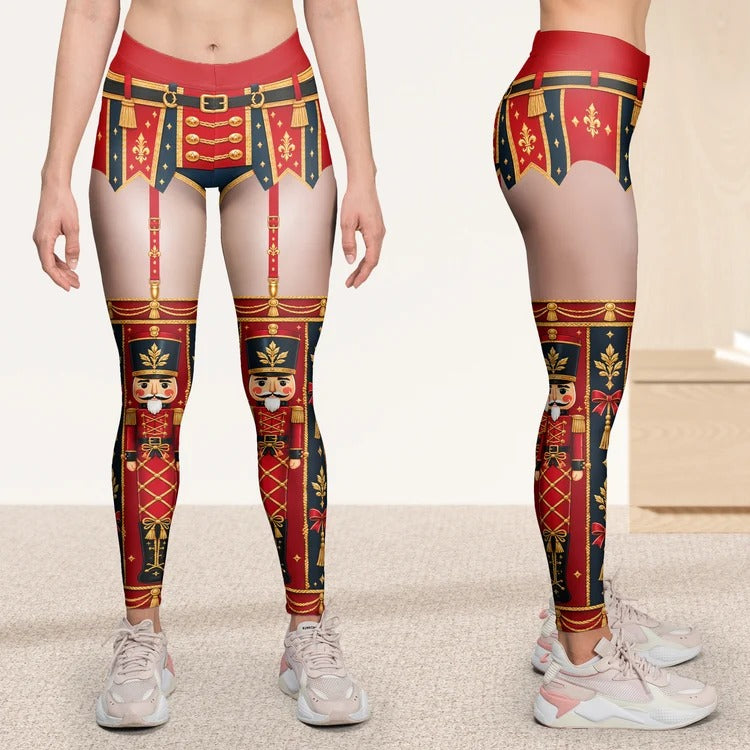 Funny Santa Nice List Pants — Personalized Christmas Leggings with Holiday Characters, Cute Gag Gift