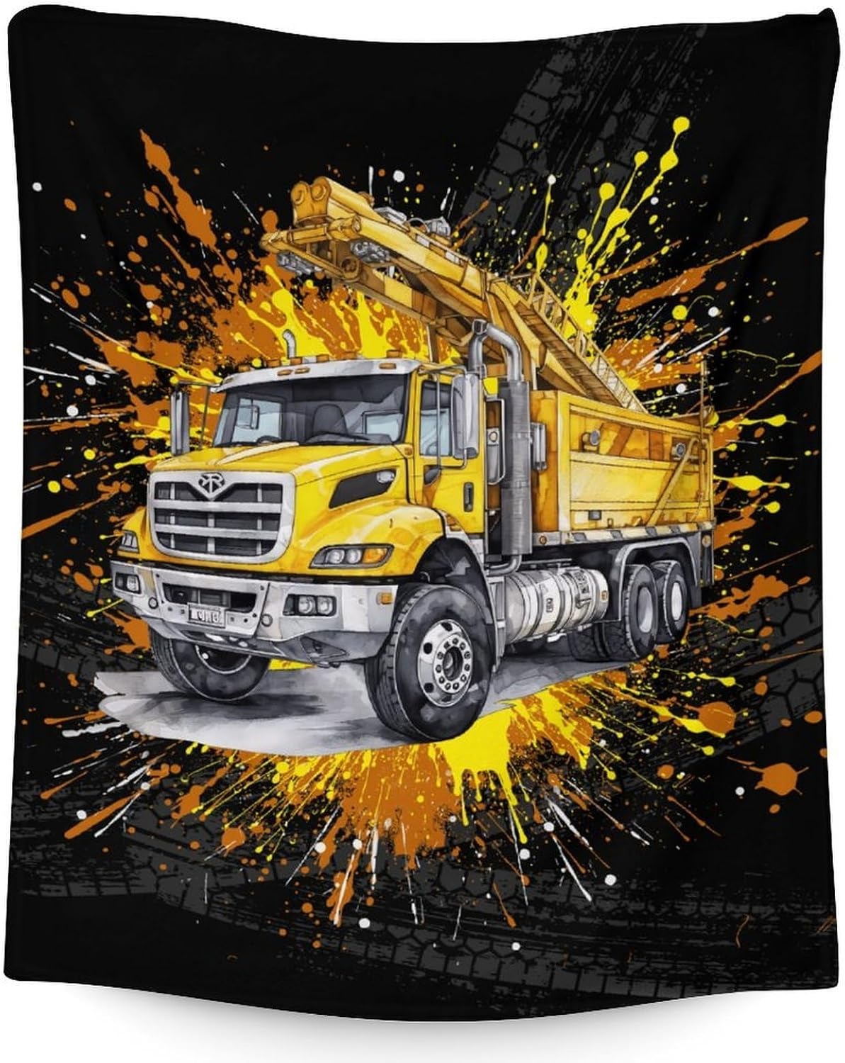 Custom Truck Photo Blanket with Color‑Matched Splash Background – Perfect Gift for Truck Drivers’ Families