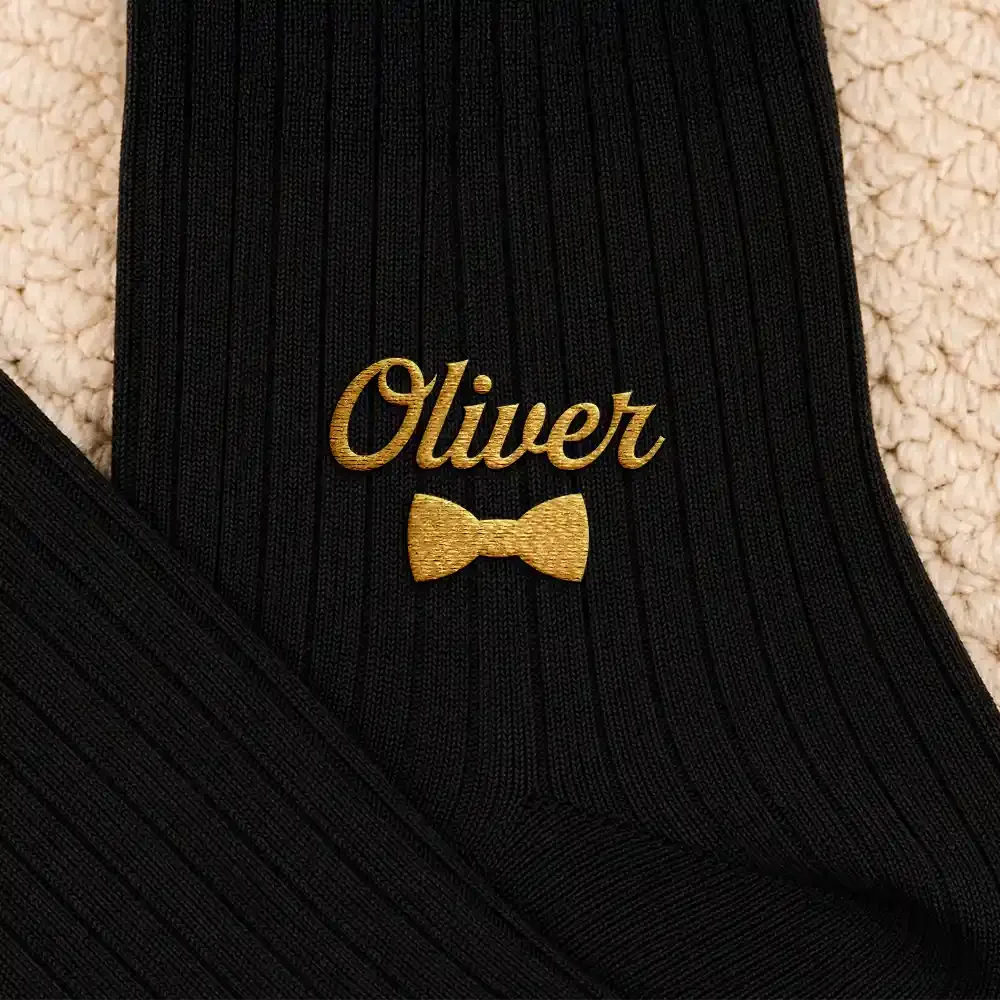 Monogram Initial Name - Personalized Embroidered Socks