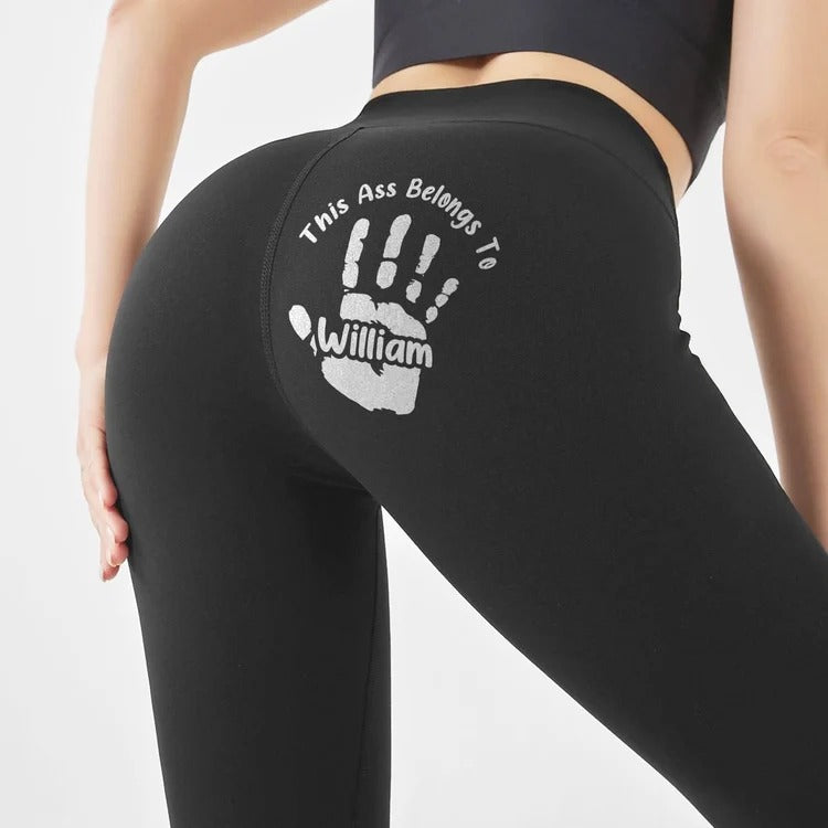 Personalized "This Ass Is Taken" Leggings – Custom Name & Funny Flirty Gift for Couple, Wife, Romantic Christmas, Anniversary or Birthday Present