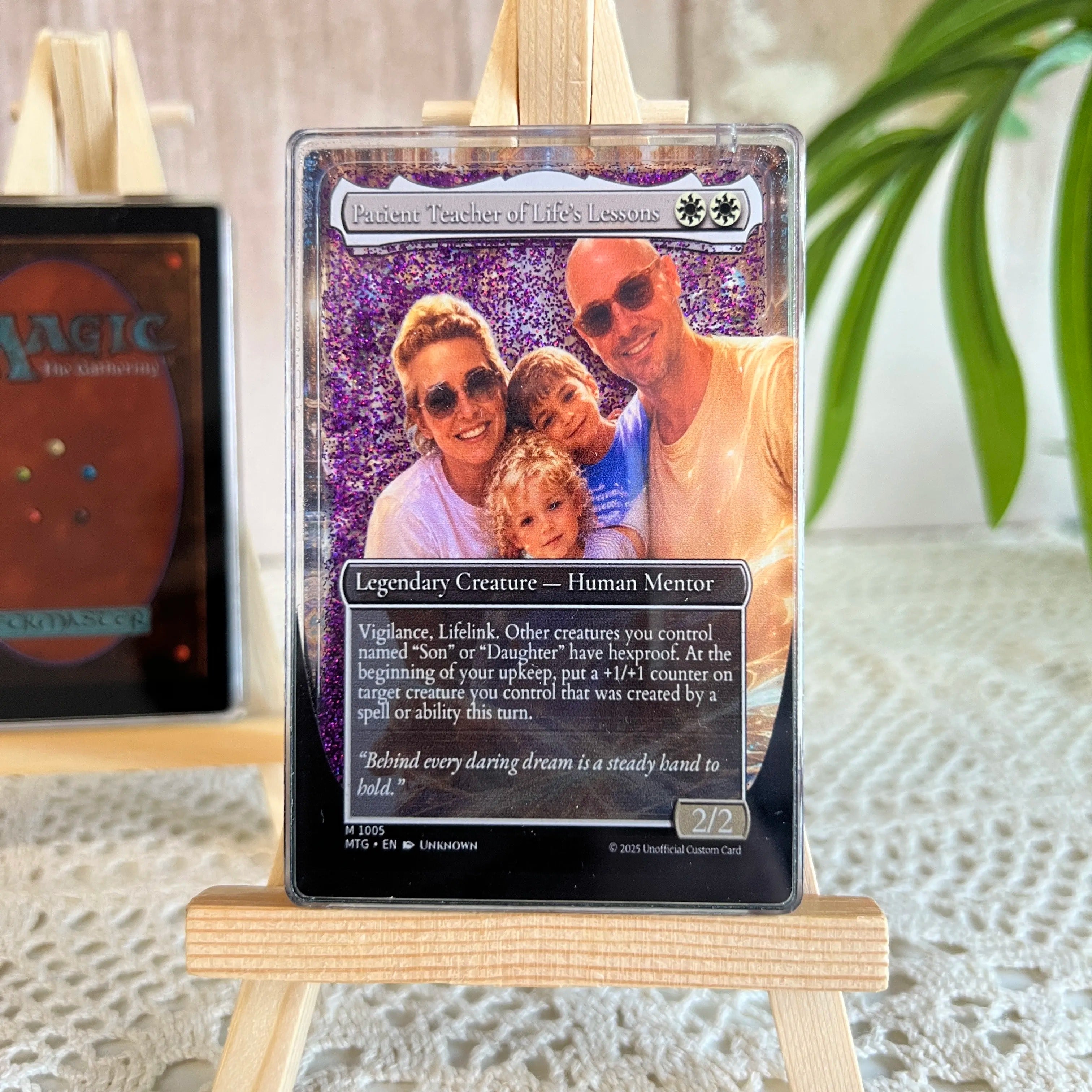 Custom "Best Dad Ever" 3D Flowing Glitter Trainer Card - Personalized Father's Day Gift