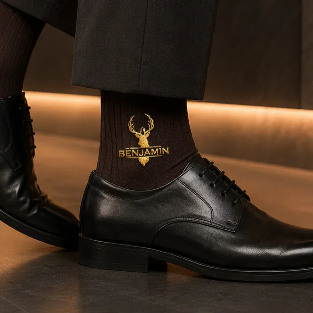 Monogram Initial Name - Personalized Embroidered Socks