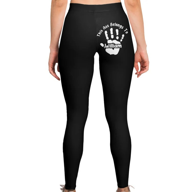 Personalized "This Ass Is Taken" Leggings – Custom Name & Funny Flirty Gift for Couple, Wife, Romantic Christmas, Anniversary or Birthday Present