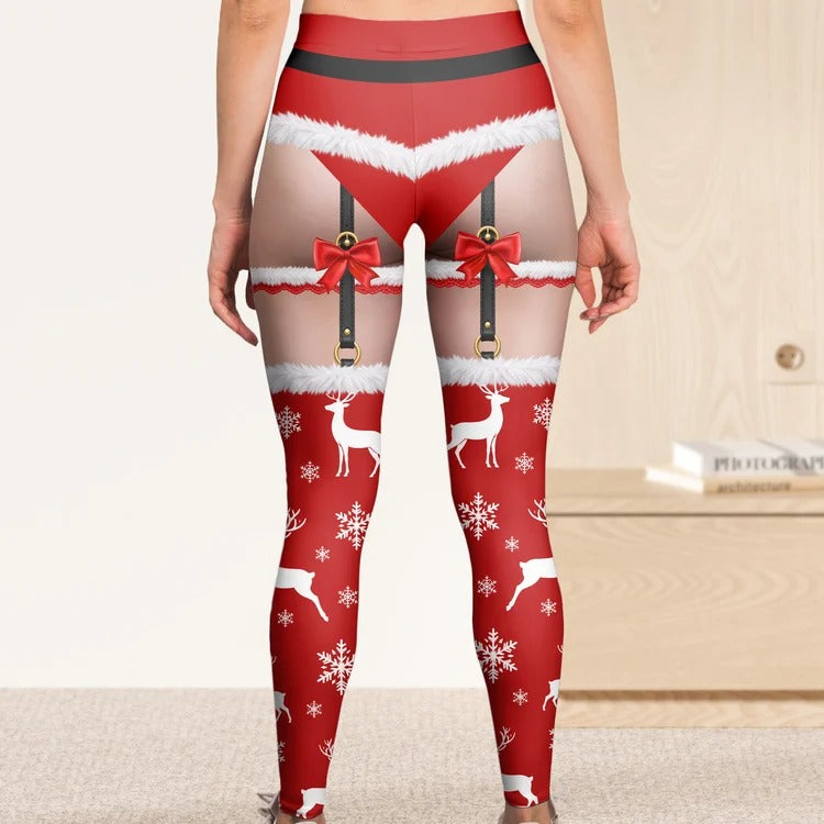 Funny Santa Nice List Pants — Personalized Christmas Leggings with Holiday Characters, Cute Gag Gift