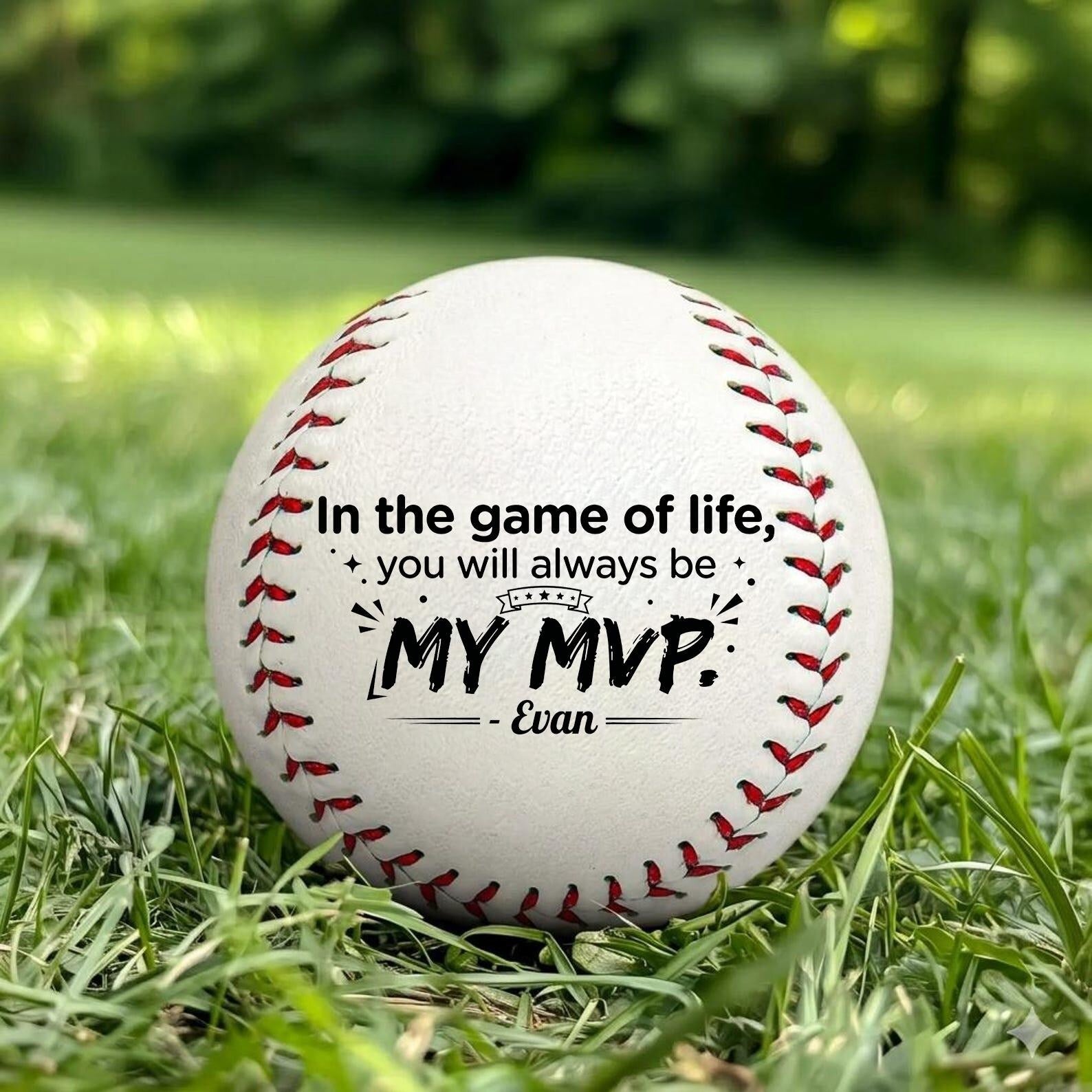 Photo Baseball Gift for Dad | Custom Personalized Best Dad Ever Keepsake, Father’s Day Gift