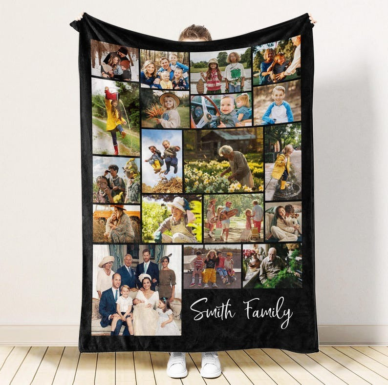 Custom Text & Photo Couple Blanket – The Ultimate Romantic Gift for Anniversaries, Weddings, and Valentine’s Day