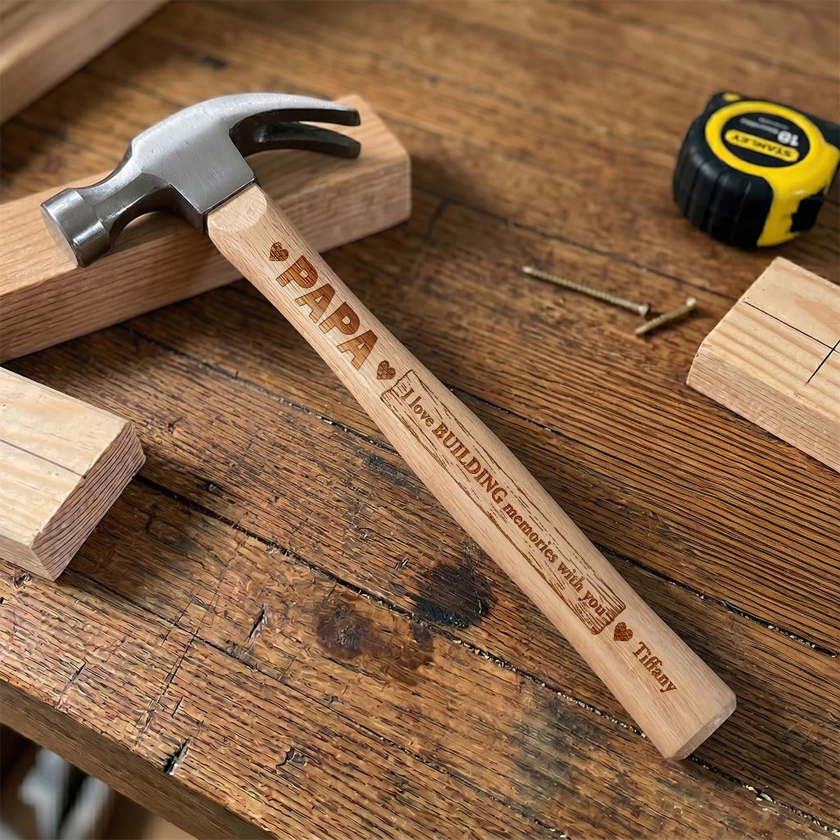 Building Memories Together - Personalized Wooden Hammer