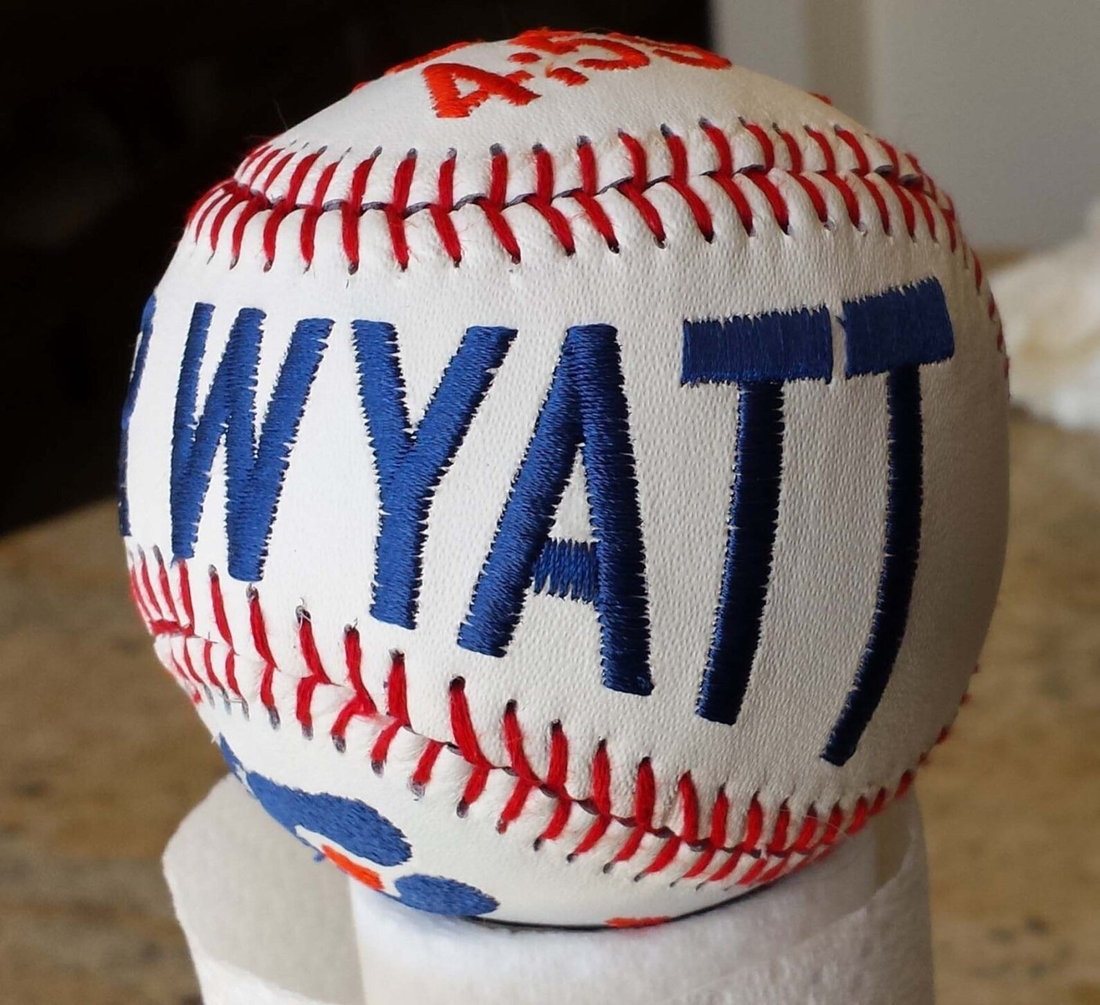 Personalized Newborn Keepsake Baseball for New Dad | Custom Embroidered Birth Details Gift - Name, Date, Weight, Time