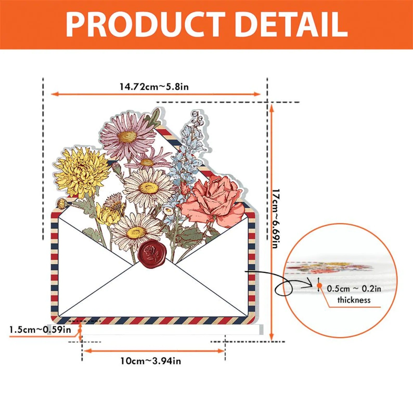 Custom Flower Envelope LED Light Lamp Mother's Day Gift For Mom