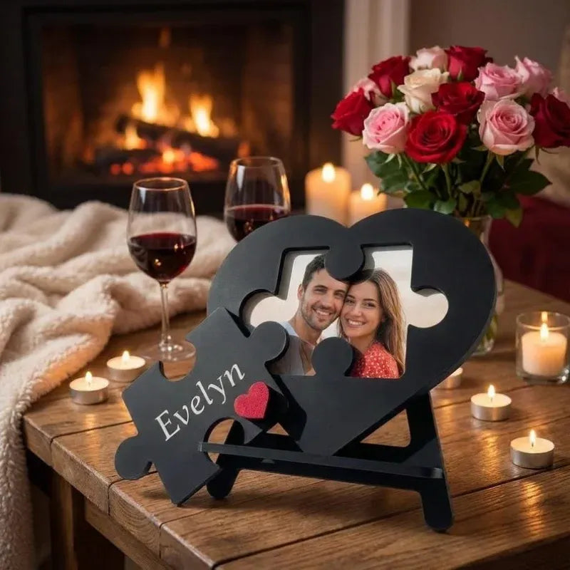 Personalized Puzzle Heart Name Sign — Custom Wooden Keepsake & Gift