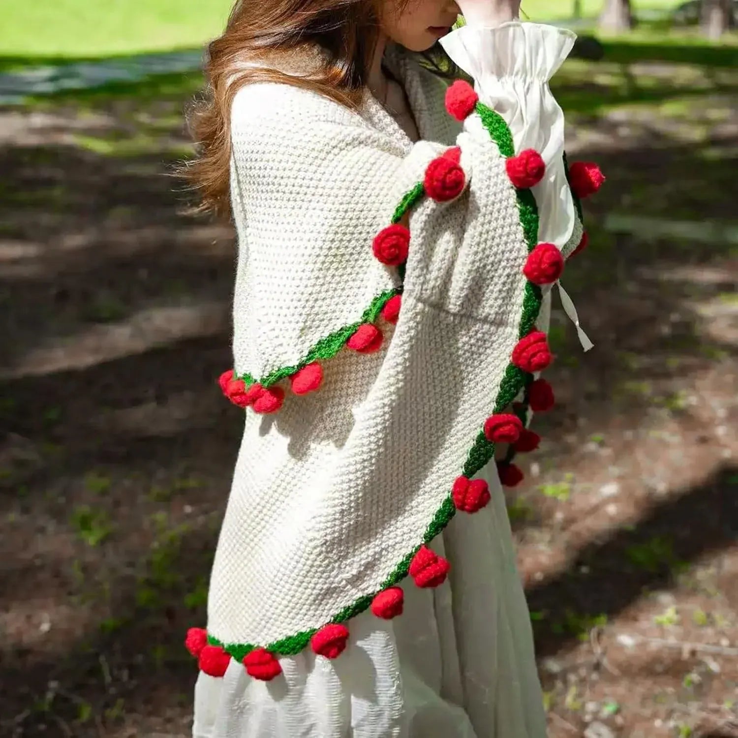Rose Crochet Flower Blanket – Handmade Throw for Couples & Families