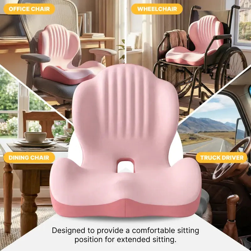 Memory Foam Back & Seat Cushion Set – Ergonomic Support for All-Day Sitting Comfort,Gift for Truck Drivers