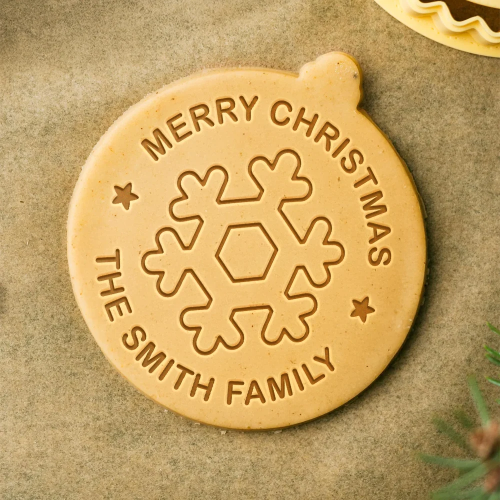Personalized Christmas Cookie Stamp with Family Name — Choose from Multiple Holiday-Themed Designs