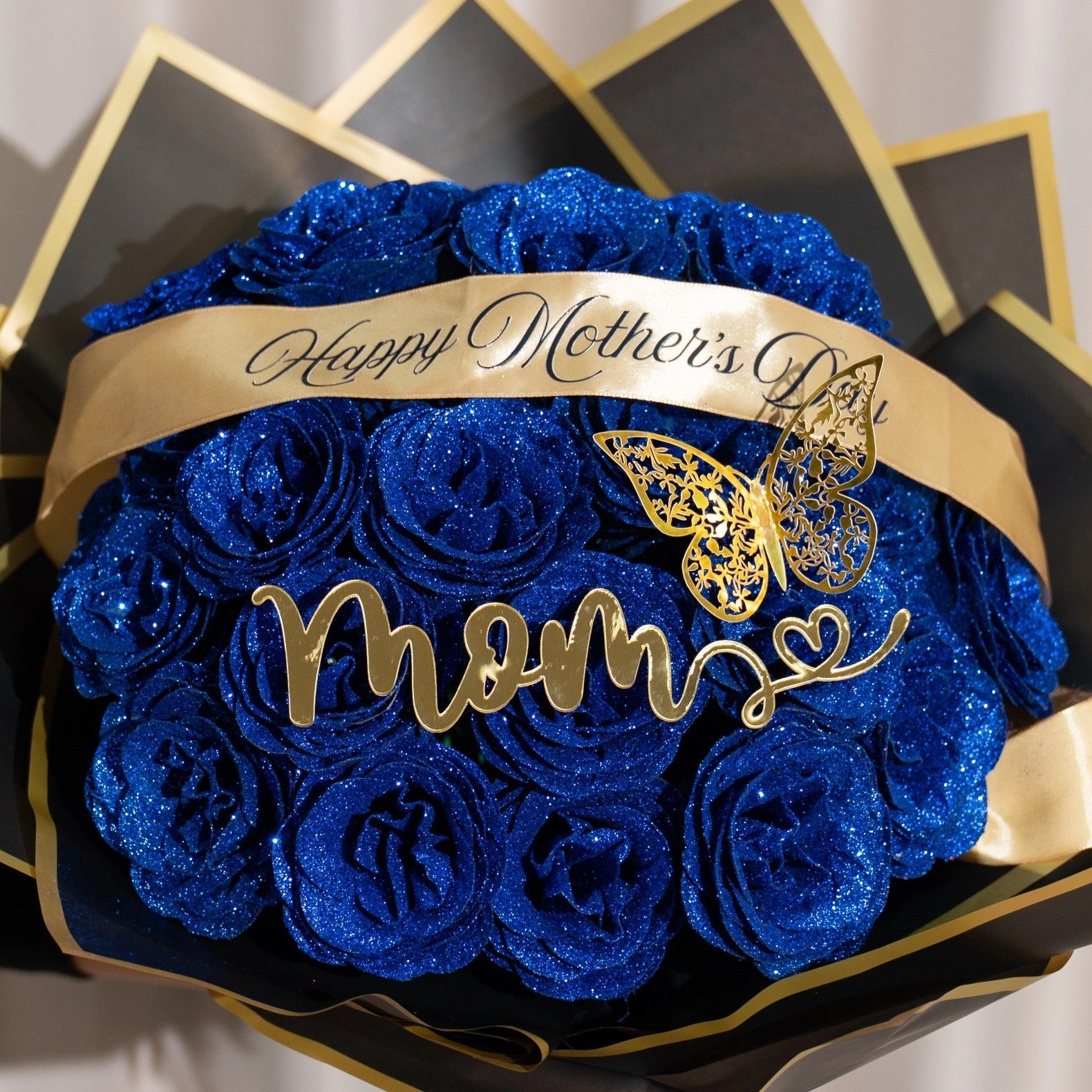 Custom Mother's Day Mama Glitter Rose Bouquet Mother's Day Gift of Mom or Grandma