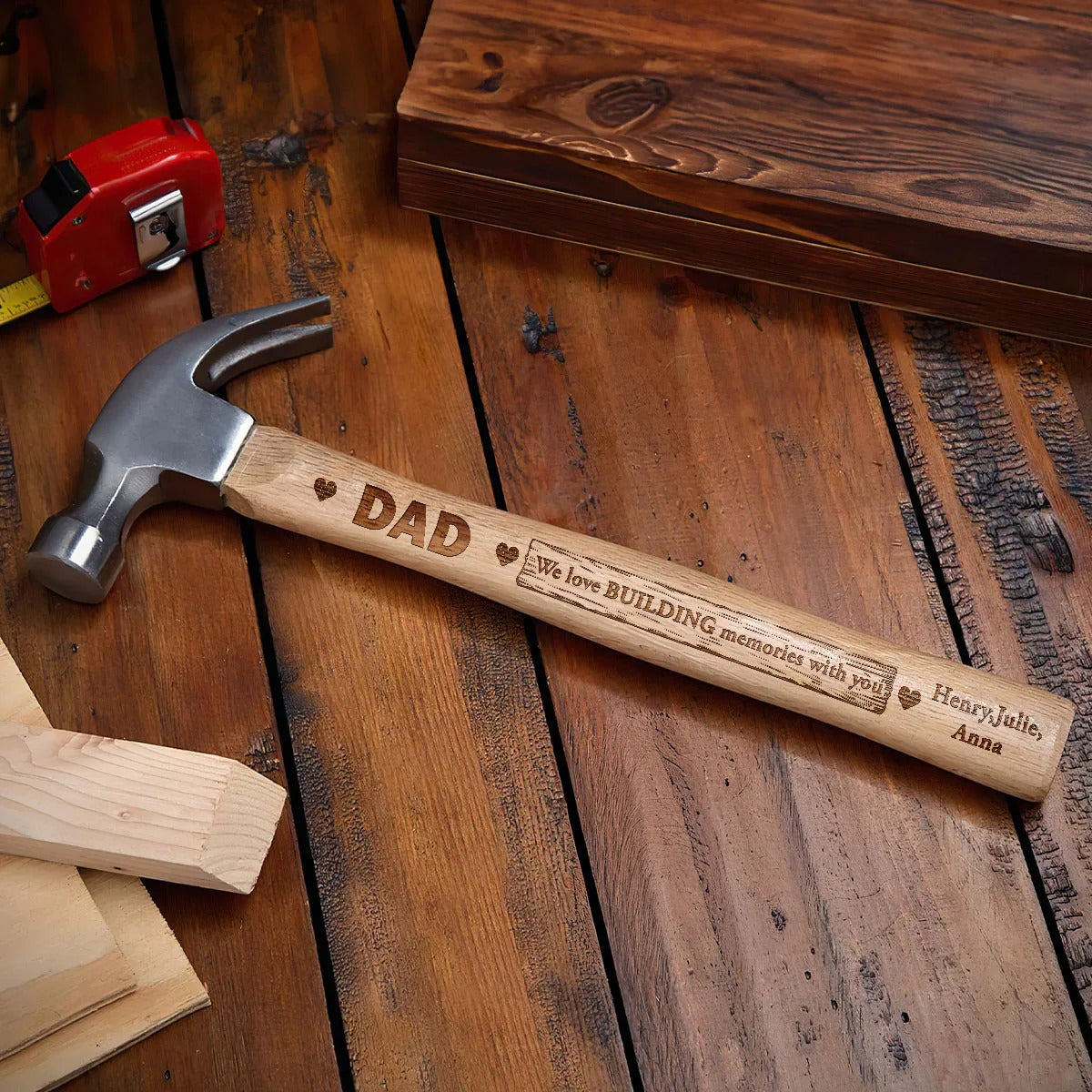 Building Memories Together - Personalized Wooden Hammer