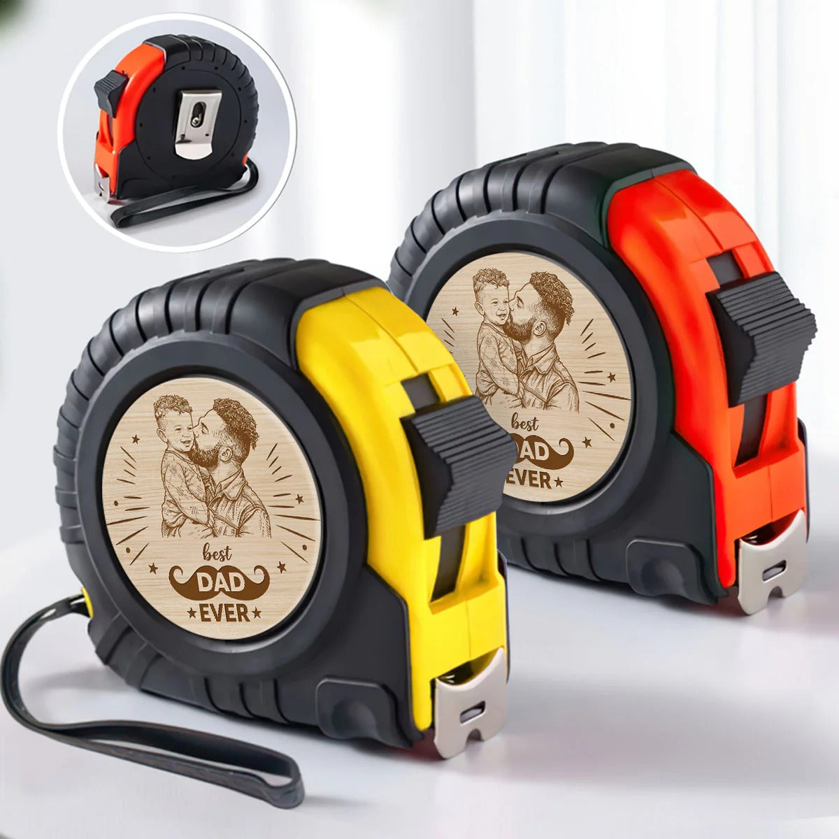 Best Dad Ever - Photo Personalized Tape Measure-Father's Day Gift