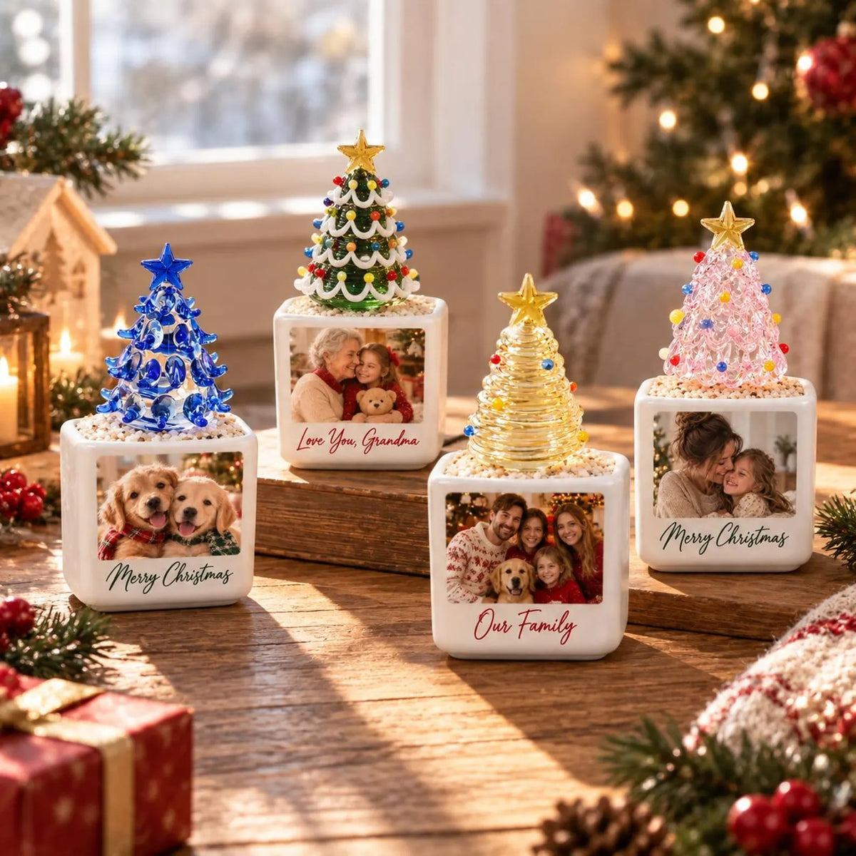 Personalized Christmas Tree — Custom Photo Christmas Ornament, Family & Pet Keepsake with Custom Name, Holiday Decor