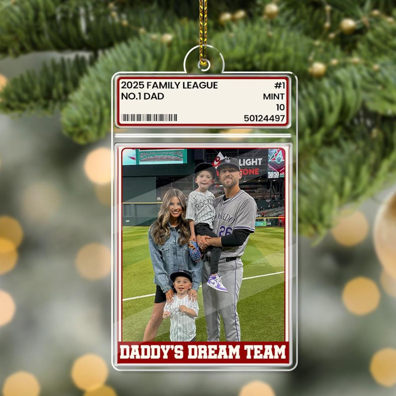 Custom Trading Card Photo Acrylic Plaque | Baseball Dad Father's Day Gift, #1 Dad Sports Keepsake
