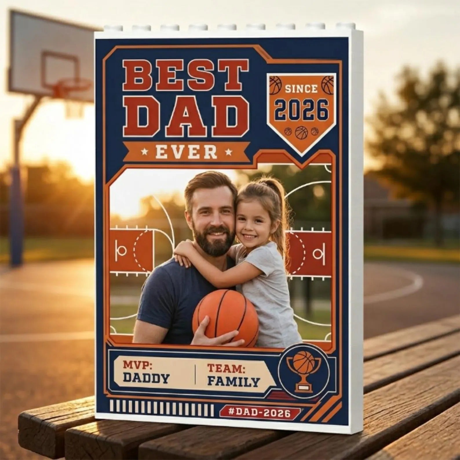 Personalized Dad Photo Trading Card Block | Custom Sports Picture Frame Father's Day Gift 2026