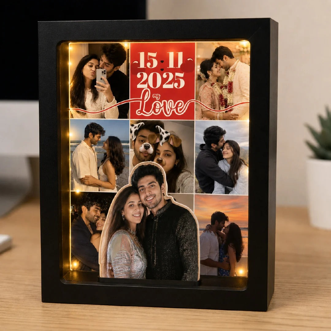 Custom Photo Light Box – Personalized LED Keepsake with Multiple Pictures, Perfect Gift for Couple Anniversary and Any Occasion