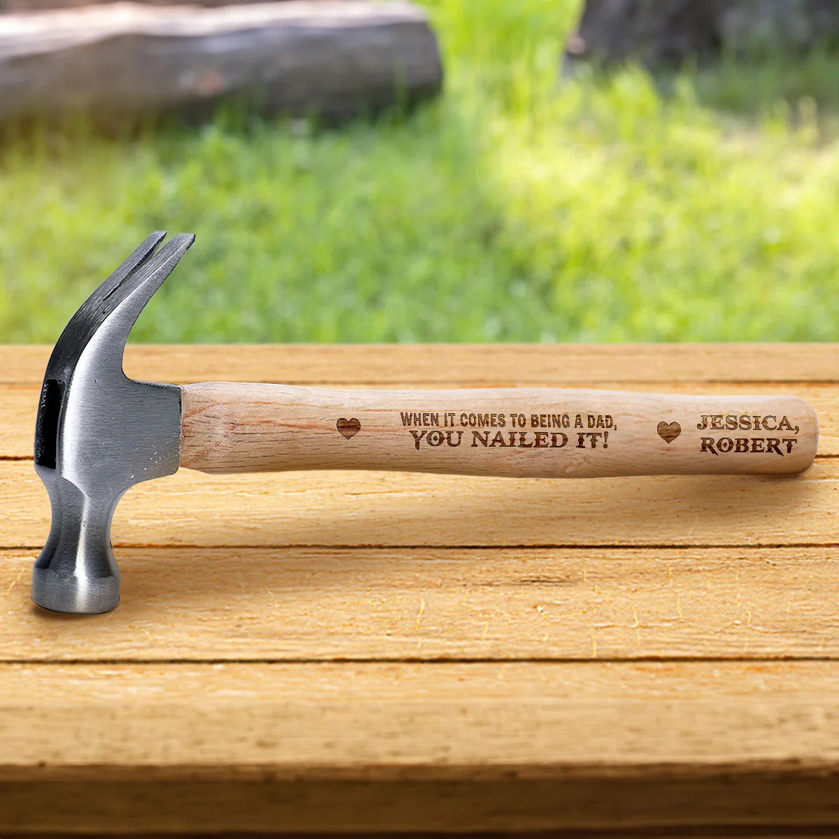 When It Comes To Being A Dad - Personalized Wooden Hammer