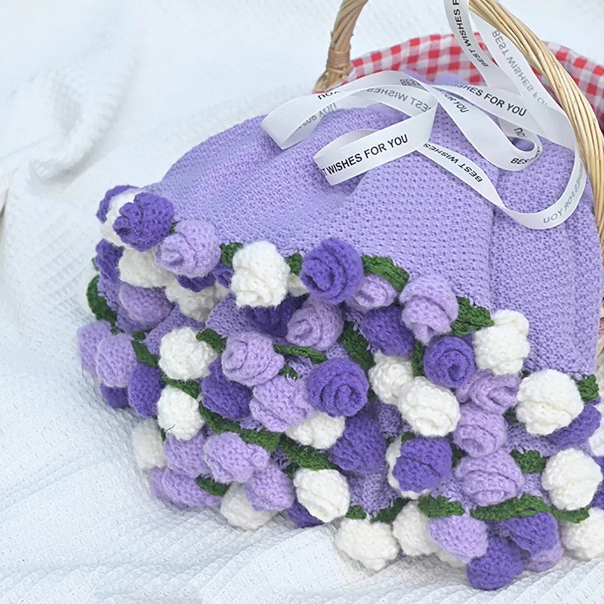 Rose Crochet Flower Blanket – Handmade Throw for Couples & Families