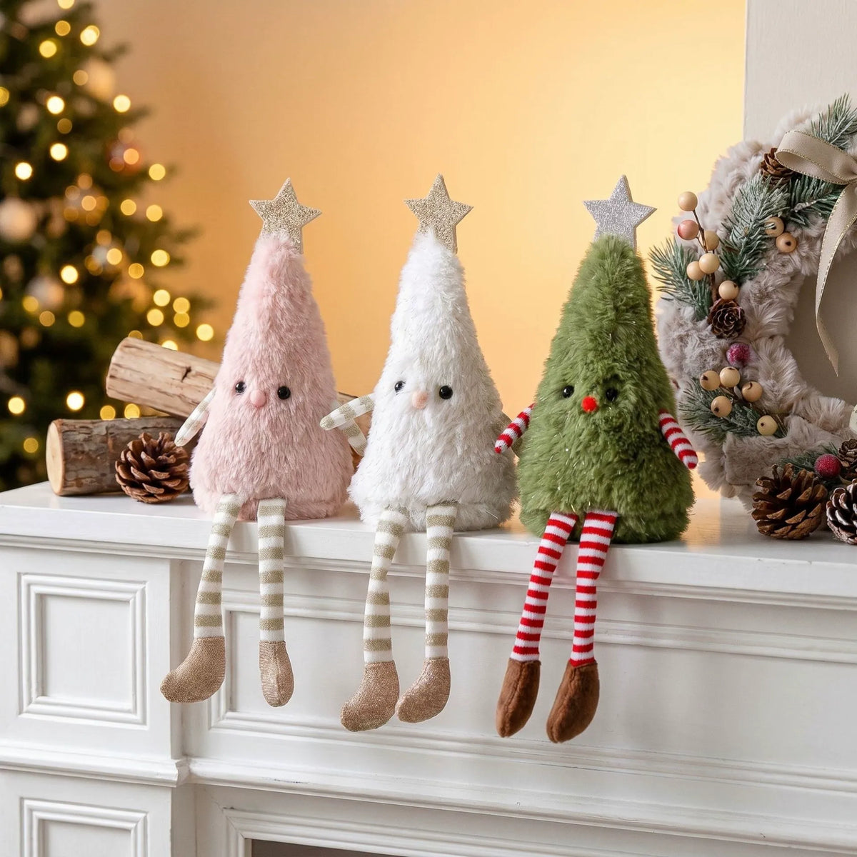 Cute Plush Christmas Tree Plushie — Soft Holiday Décor Doll, Festive Home & Party Ornament
