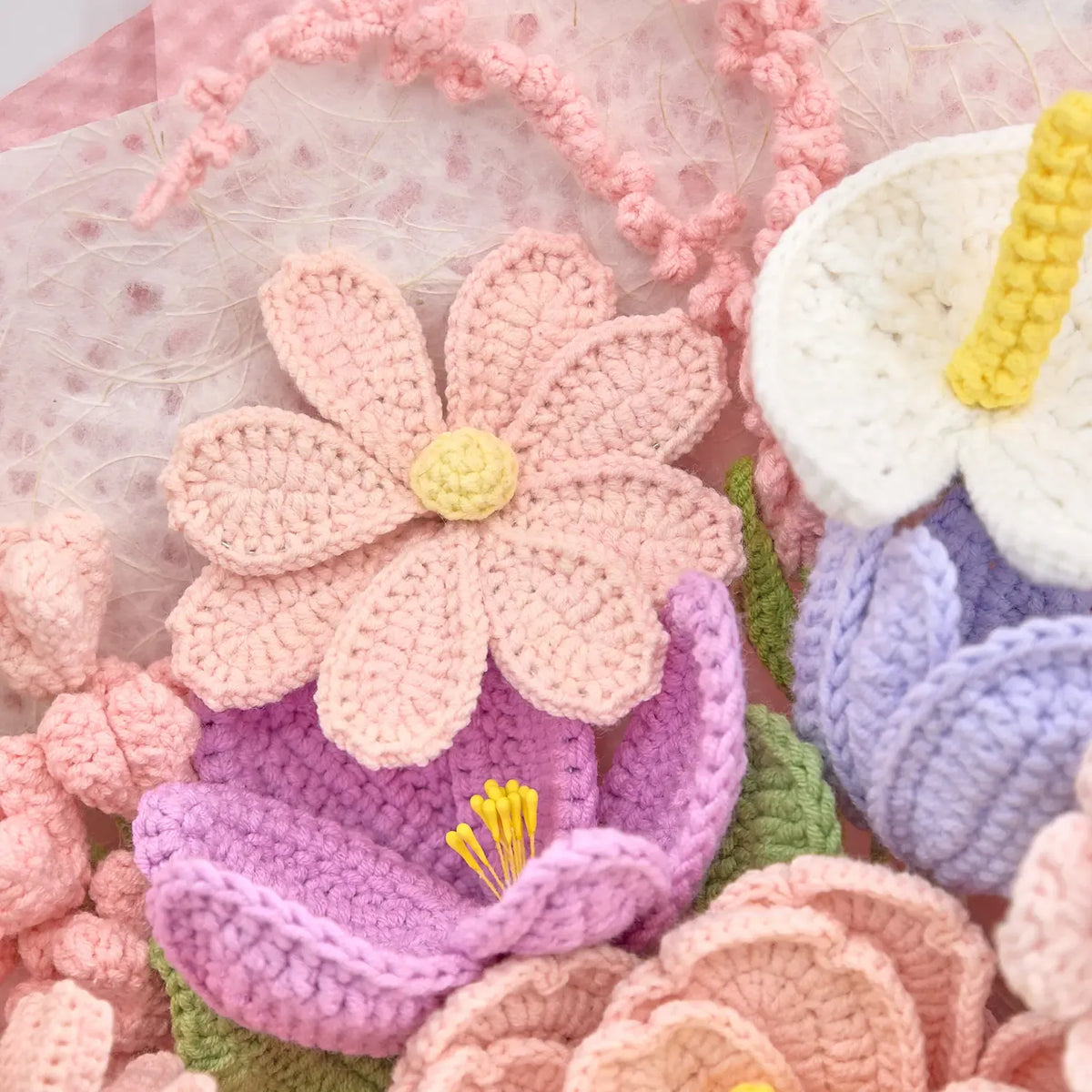 Blush Peony Crochet Bouquet – Handmade Forever Flowers, Perfect Couple's Gift in a Premium Box