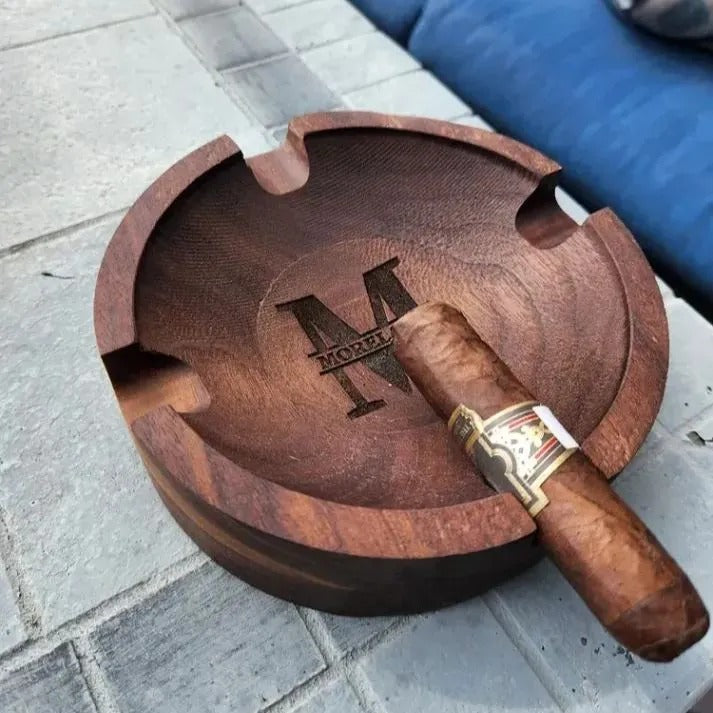 Personalized Name Walnut Cigar Ash Tray