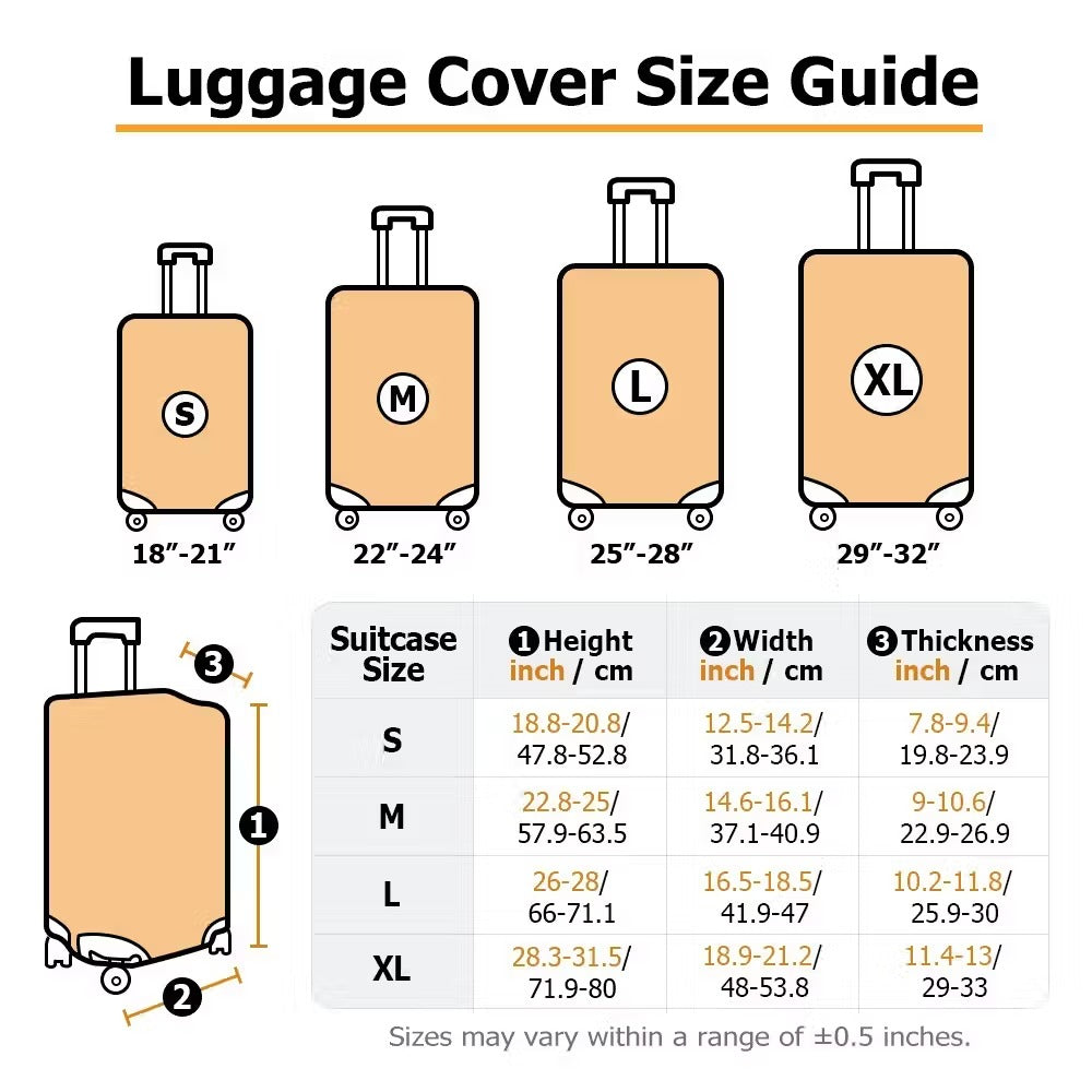 Personalized Comic Photo Suitcase Cover & Luggage Tag Set, Fits 18-32 Inch Suitcases-Unique Retro Cartoon Gift for Travel Lovers, Couples, Family.