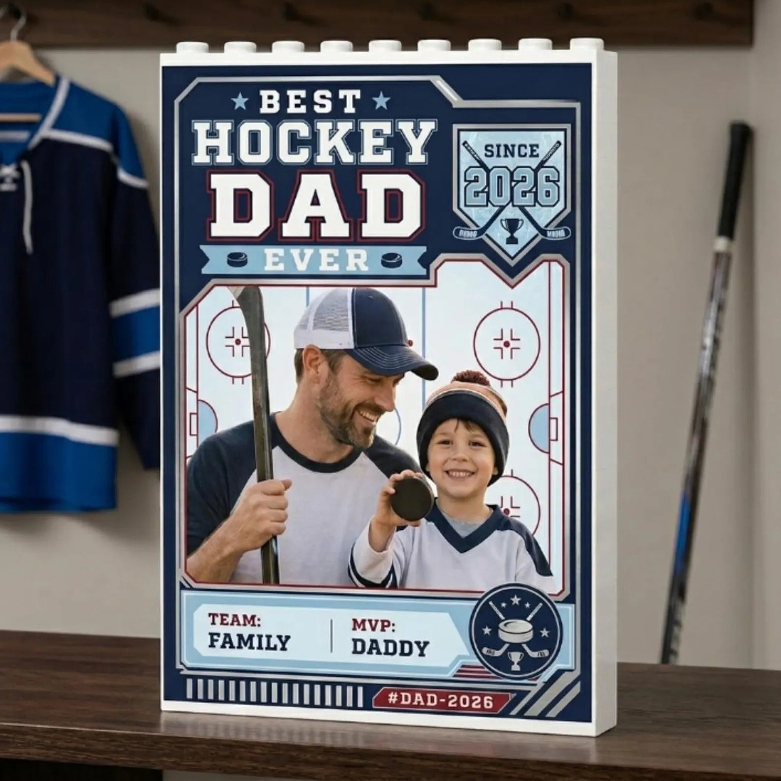 Personalized Dad Photo Trading Card Block | Custom Sports Picture Frame Father's Day Gift 2026