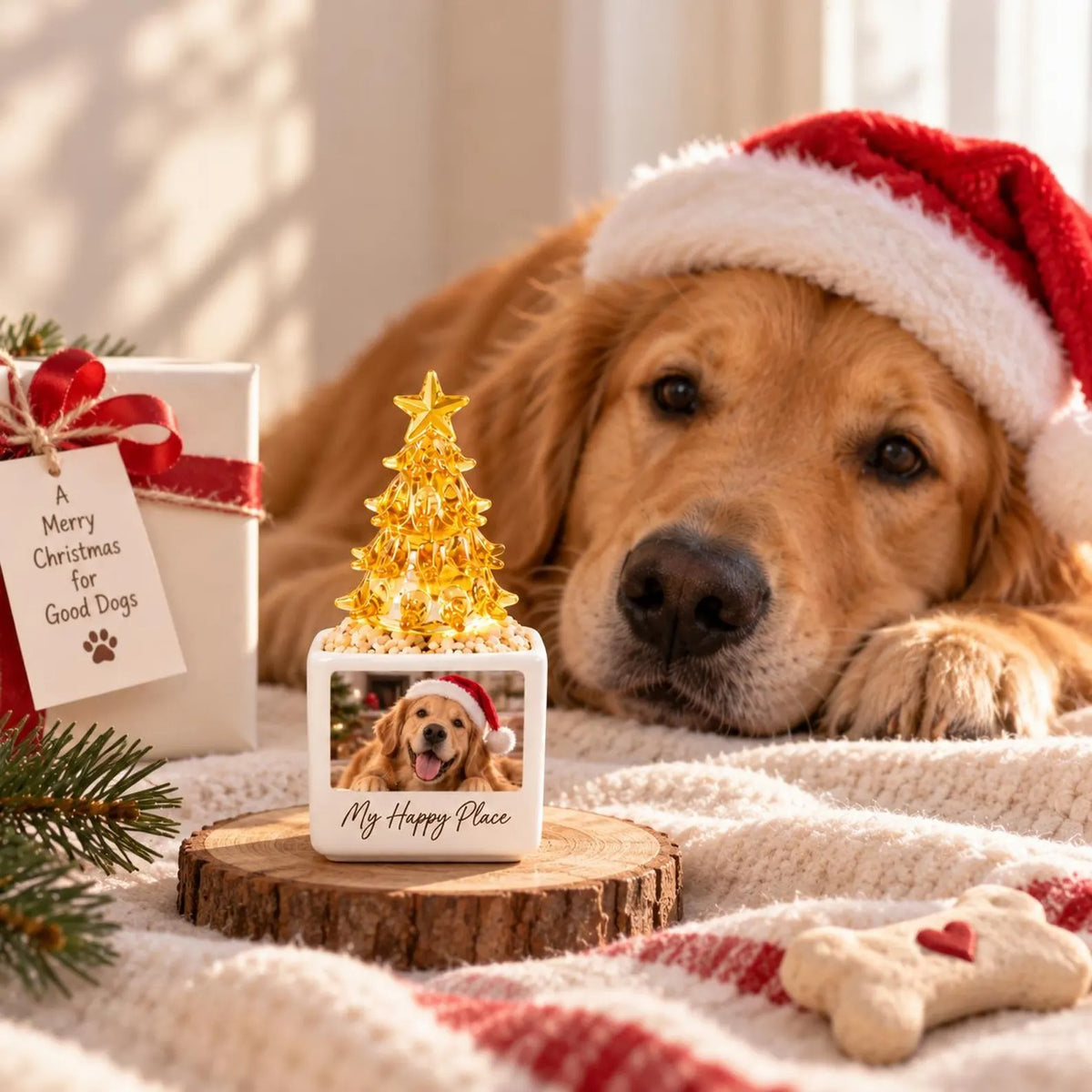 Personalized Christmas Tree — Custom Photo Christmas Ornament, Family & Pet Keepsake with Custom Name, Holiday Decor