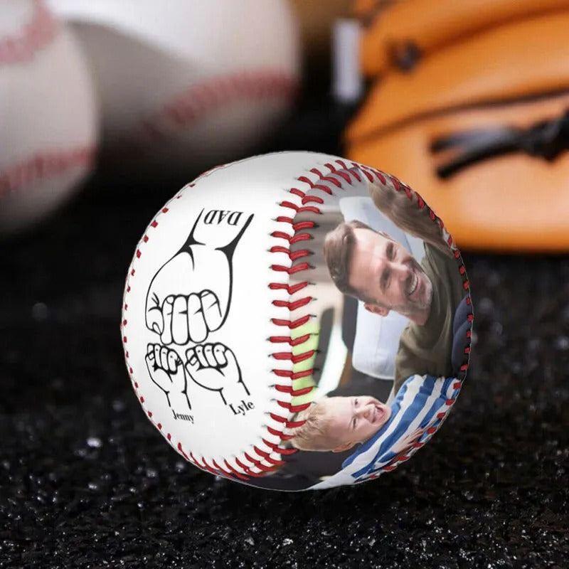 Personalized Little Hands Baseball | Custom Photo Keepsake Gift for Dad, Father's Day