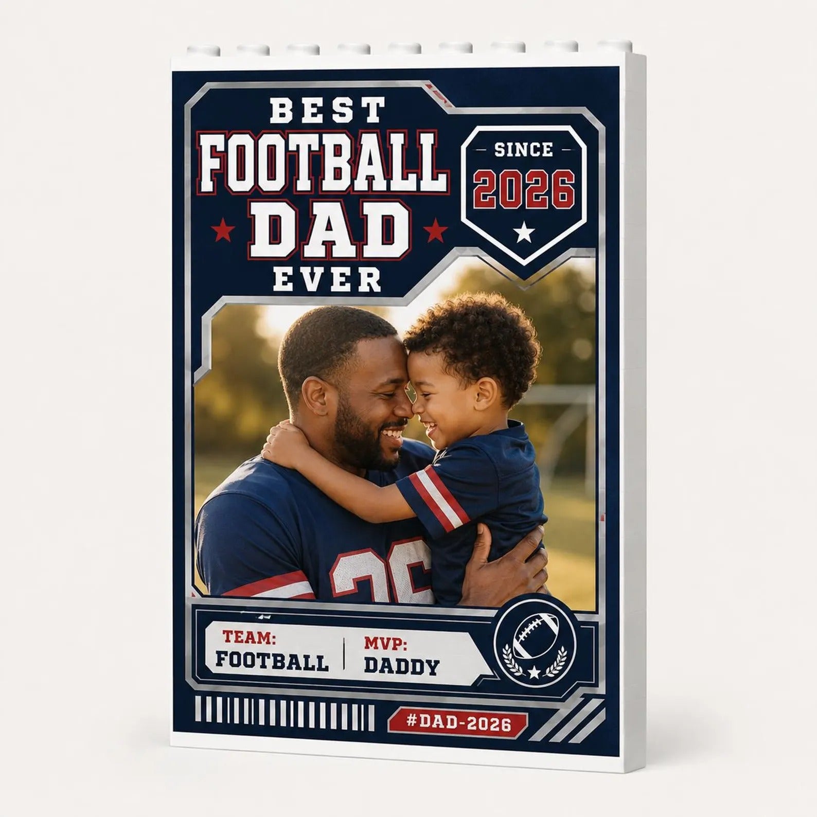 Personalized Dad Photo Trading Card Block | Custom Sports Picture Frame Father's Day Gift 2026