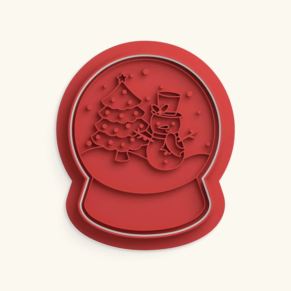 Snowman Snow Globe Cookie Stamp— Holiday Baking Tool