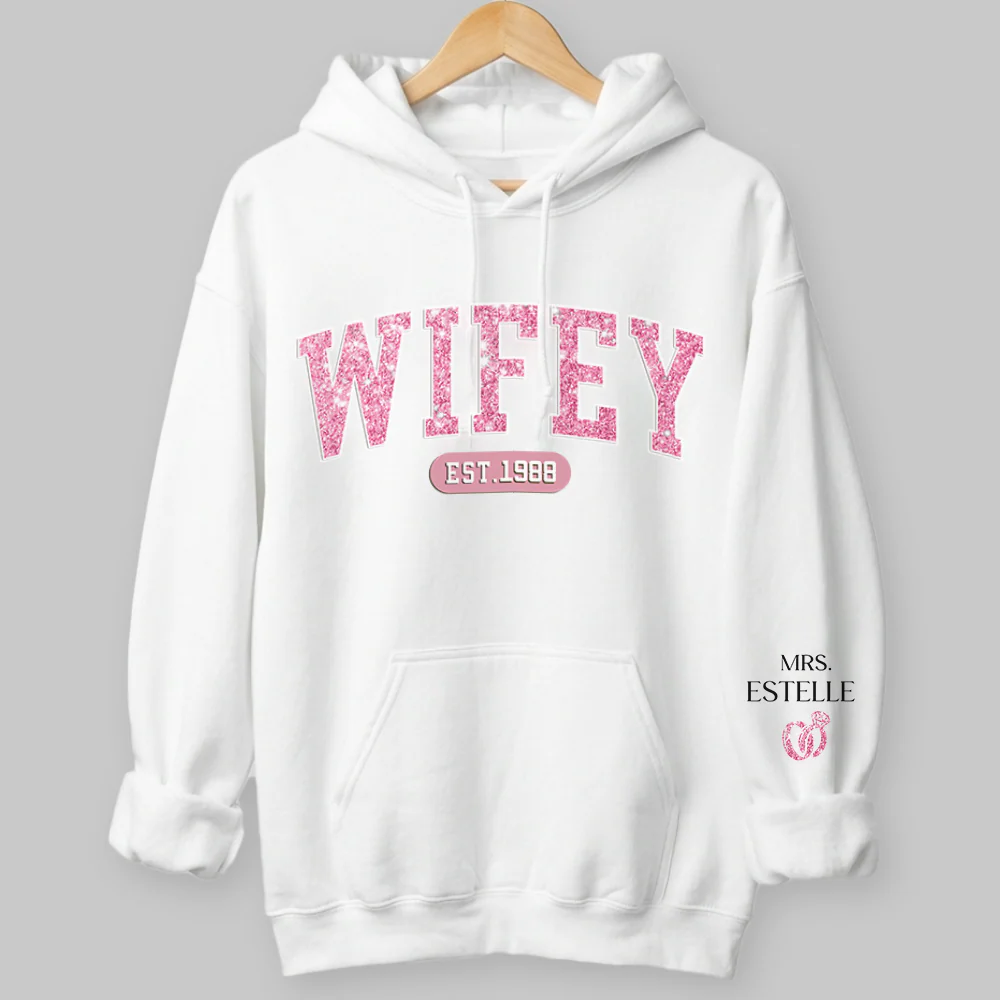 Mrs Est - Couple Personalized Sweatshirt- Gift For Husband Wife, Anniversary
