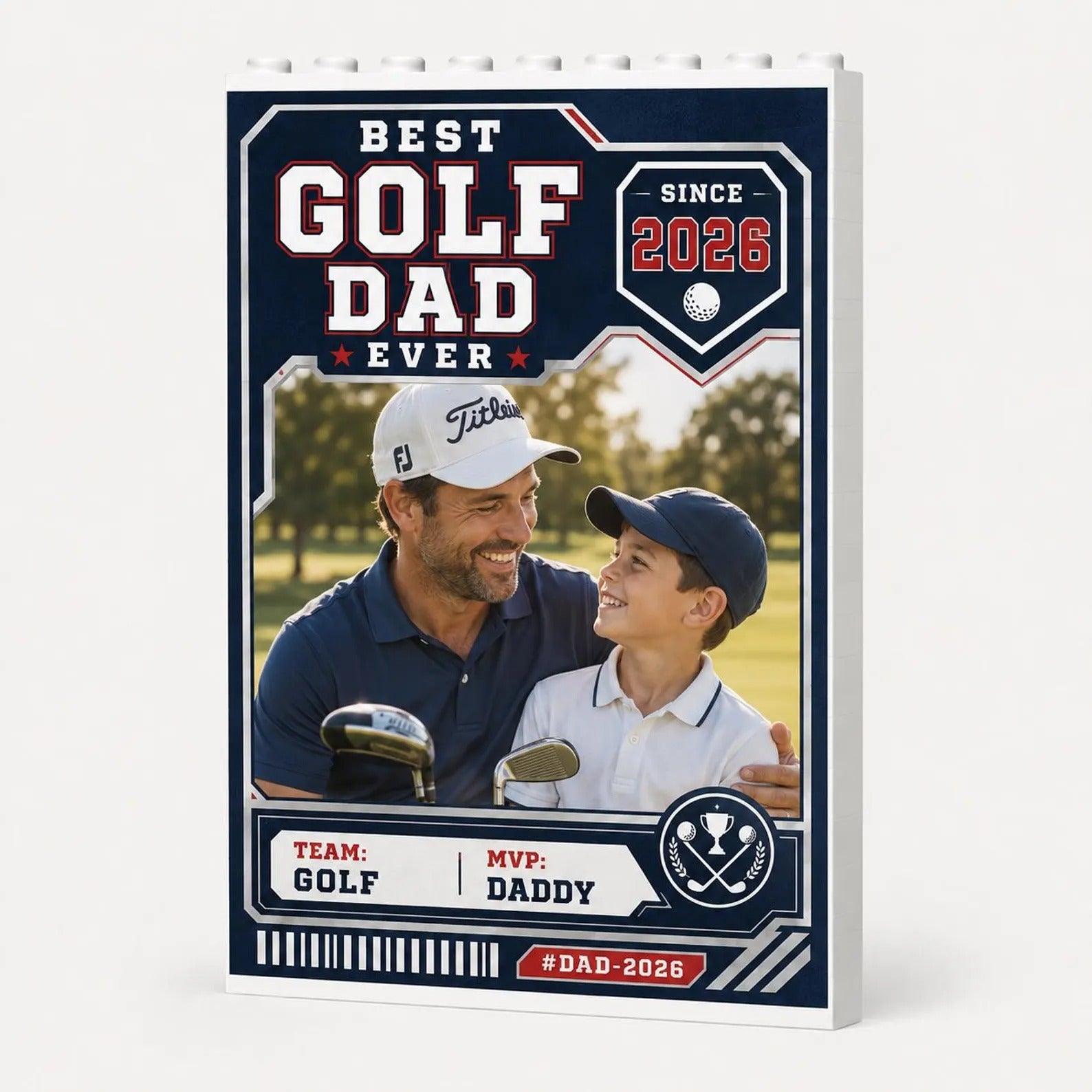 Personalized Dad Photo Trading Card Block | Custom Sports Picture Frame Father's Day Gift 2026