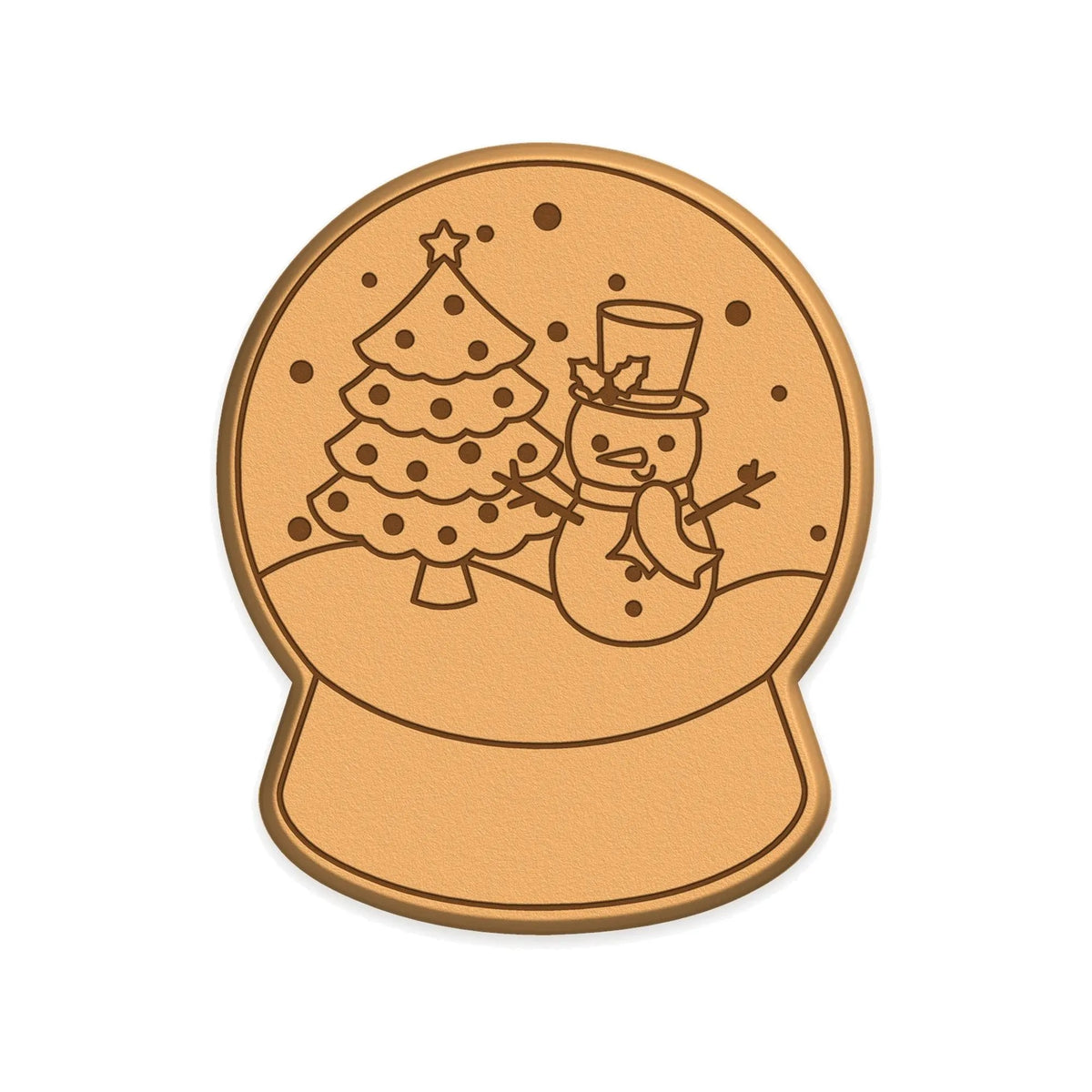 Snowman Snow Globe Cookie Stamp— Holiday Baking Tool