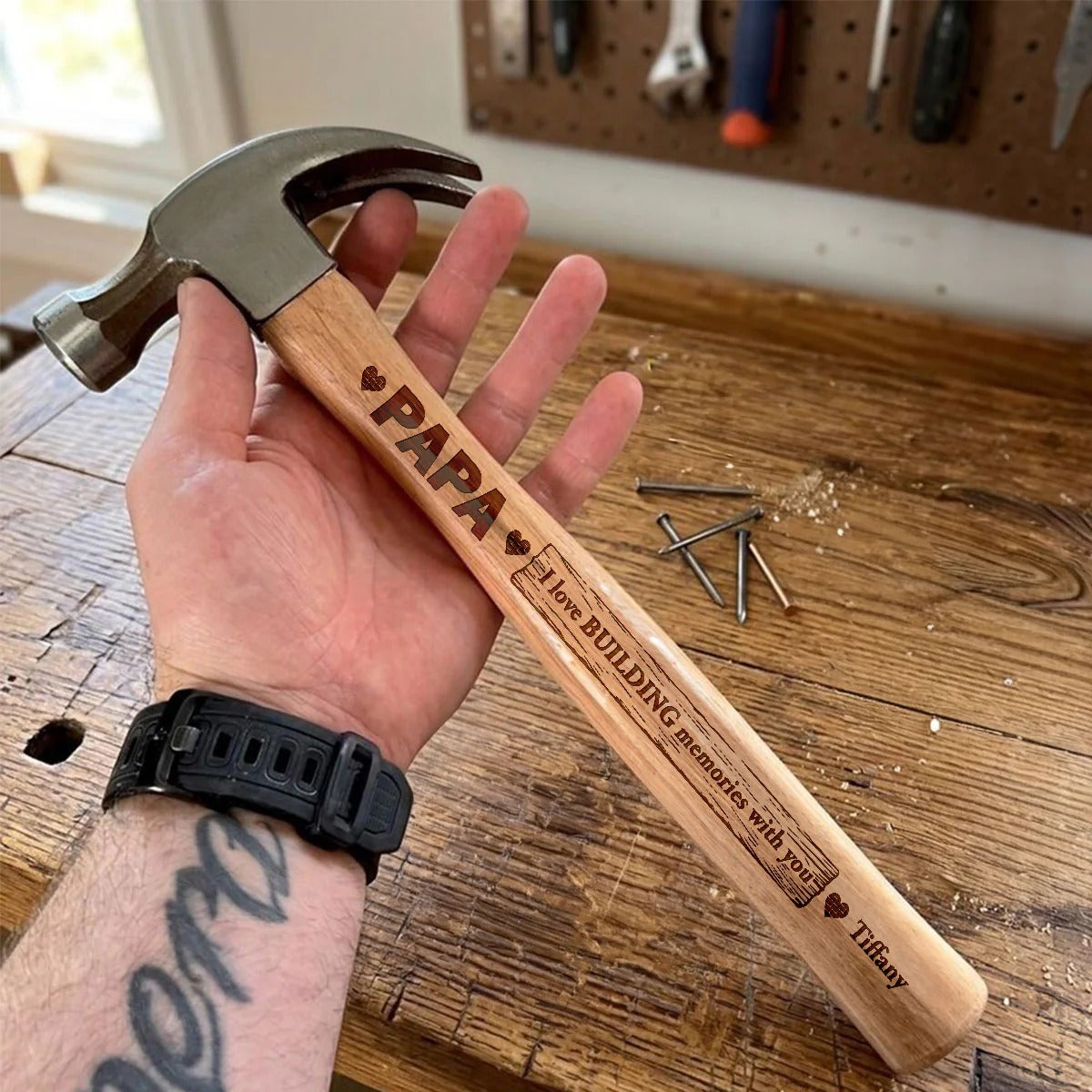 Building Memories Together - Personalized Wooden Hammer