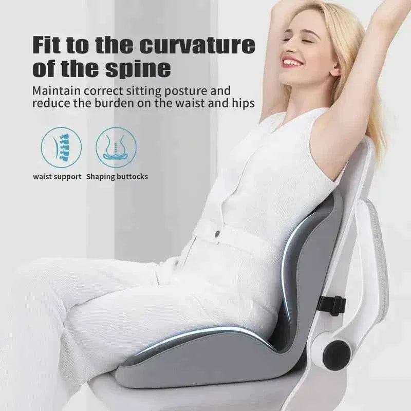Memory Foam Back & Seat Cushion Set – Ergonomic Support for All-Day Sitting Comfort,Gift for Truck Drivers