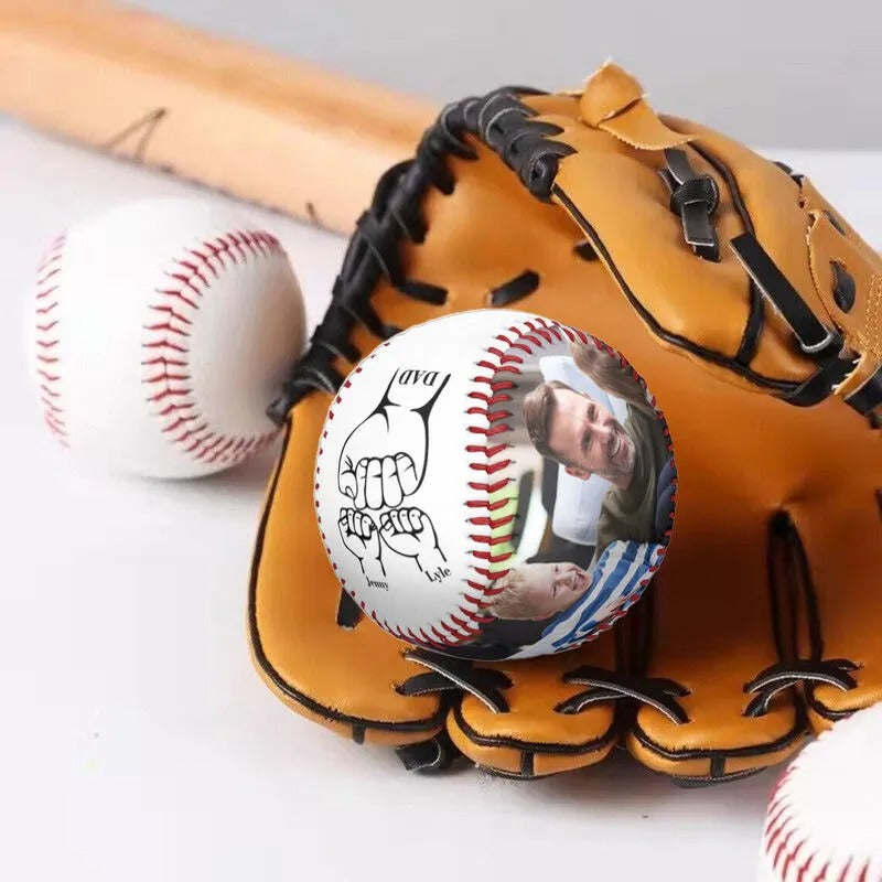 Personalized Little Hands Baseball | Custom Photo Keepsake Gift for Dad, Father's Day