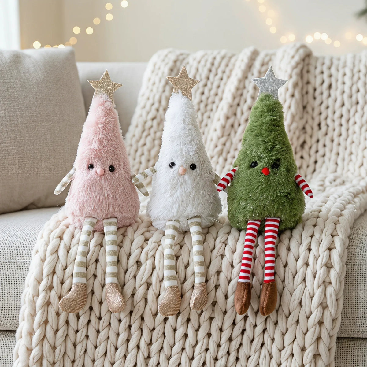 Cute Plush Christmas Tree Plushie — Soft Holiday Décor Doll, Festive Home & Party Ornament