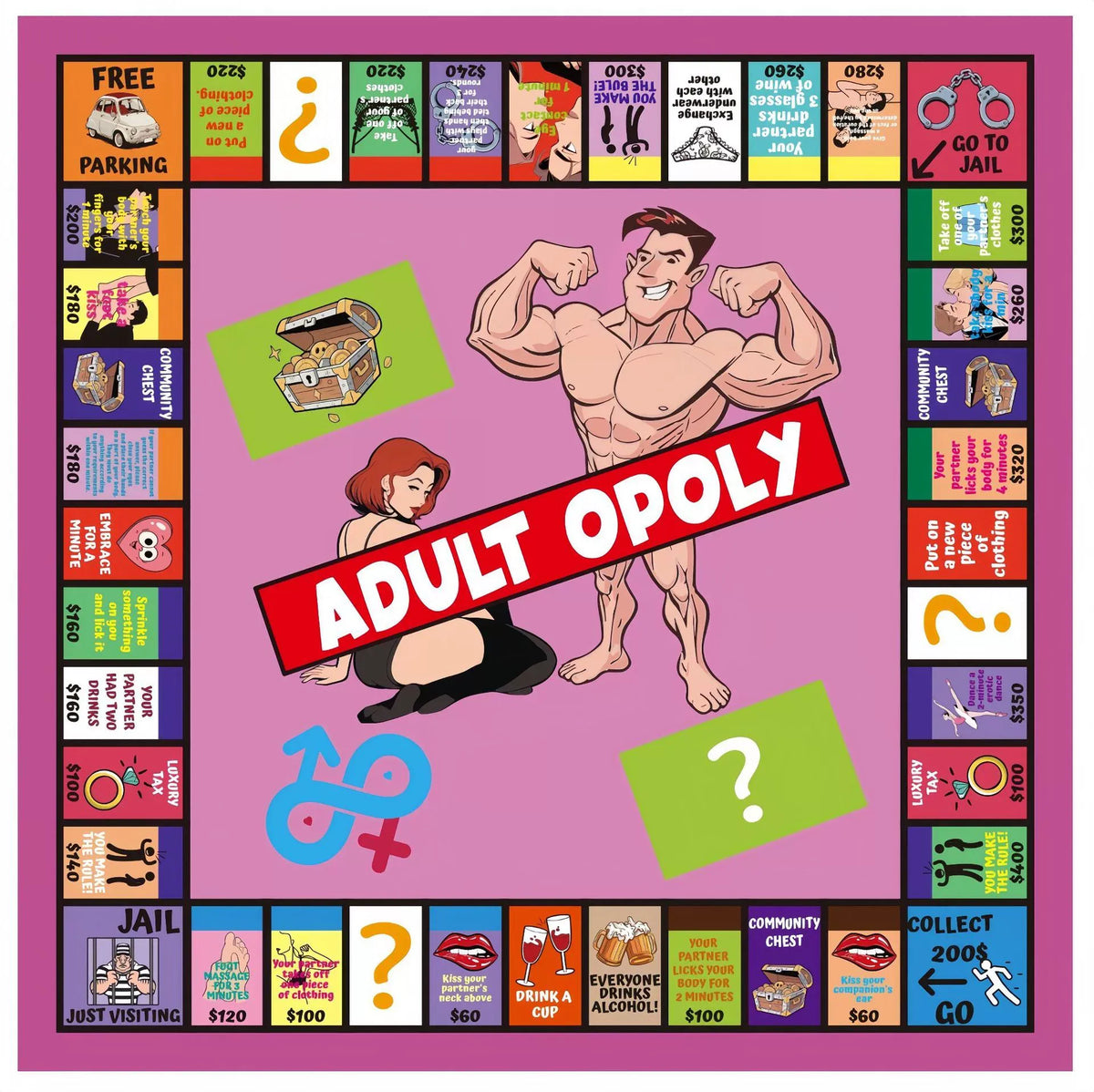 Bestselling AdultOpoly – Adult Drinking Board Game for Couples, Perfect for Date Night & Party Game Night