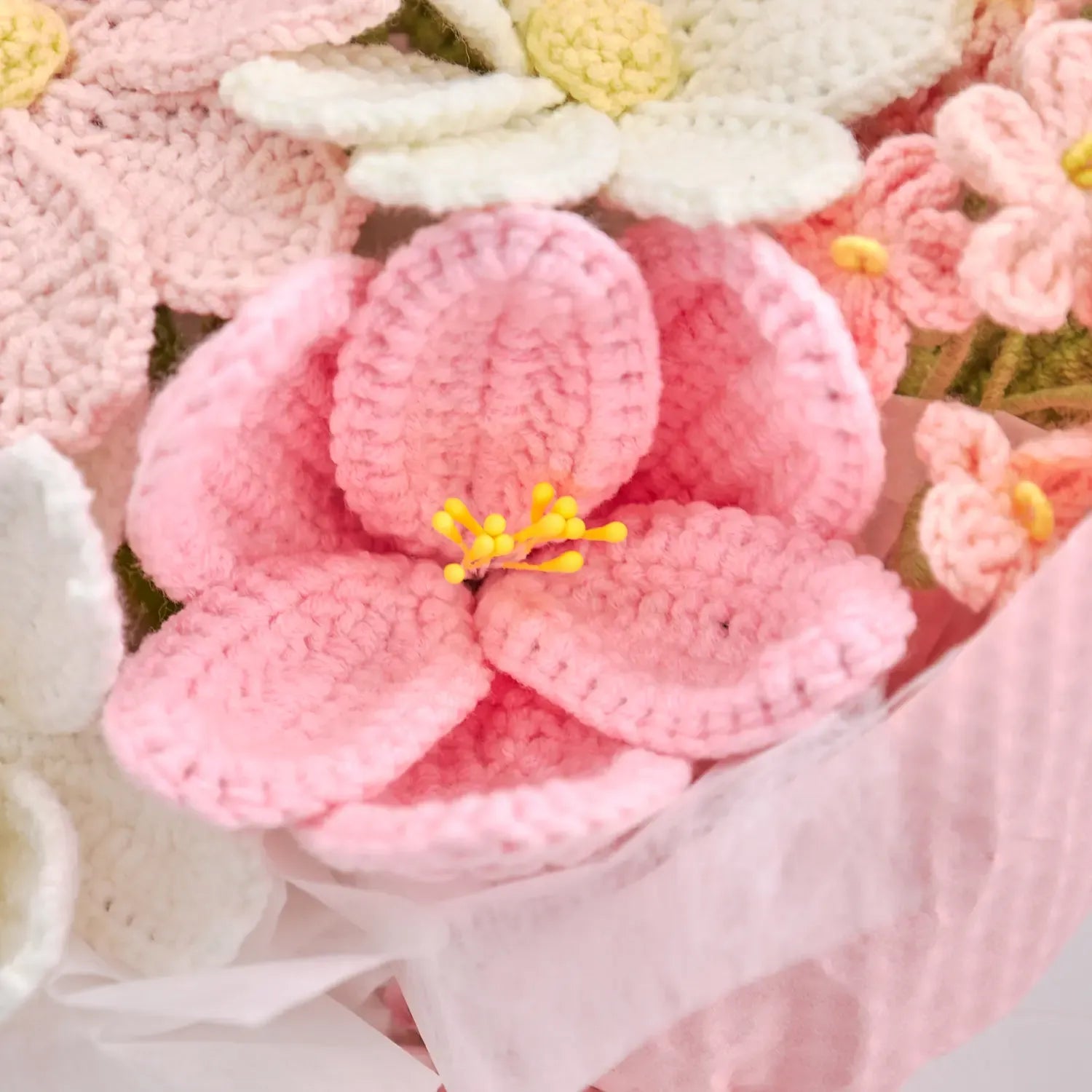 Blush Tulip & Lavender Crochet Bouquet – Handmade Forever Flowers for Everyday Moments, Perfect Couple Gift, Gift Boxed