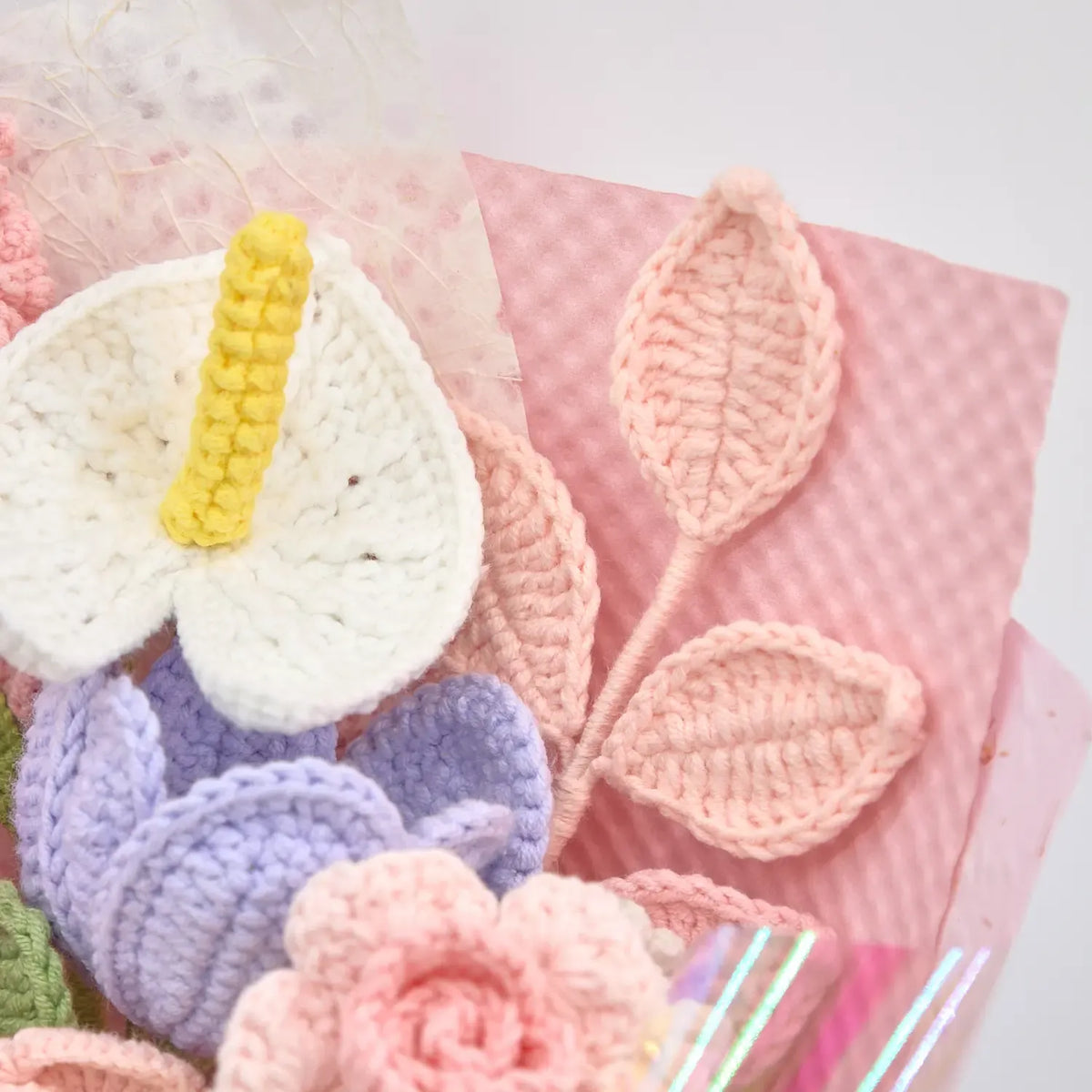 Blush Peony Crochet Bouquet – Handmade Forever Flowers, Perfect Couple's Gift in a Premium Box