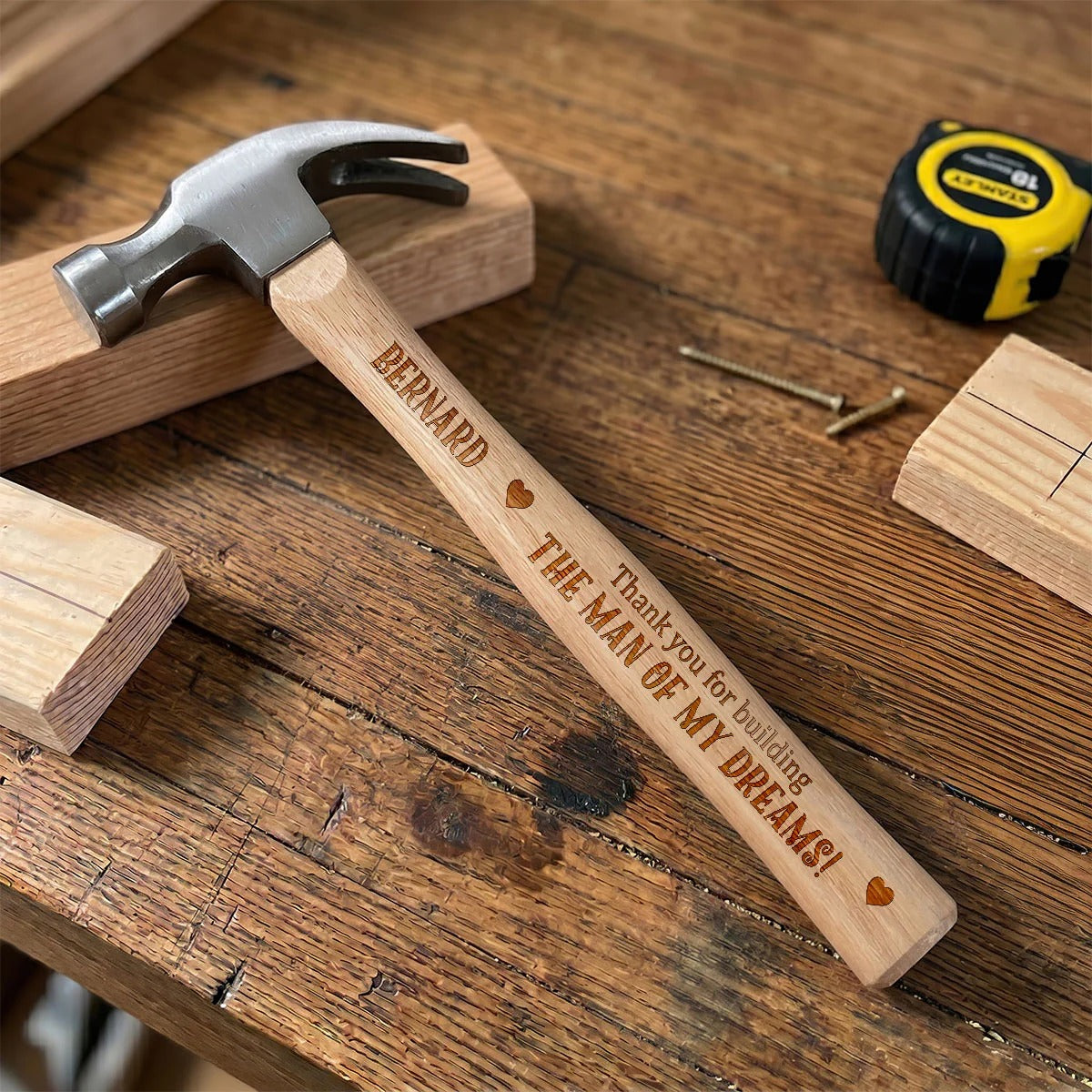 To My Father-in-law - Personalized Wooden Hammer