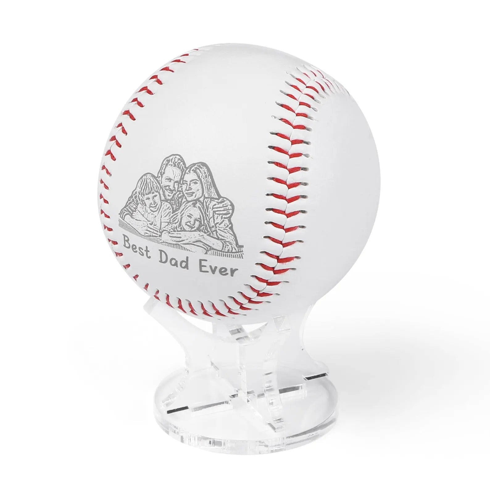 Custom Photo Engraved Baseball - Personalized Kids Picture Baseball Gift for Dad, Unique Father's Day Keepsake