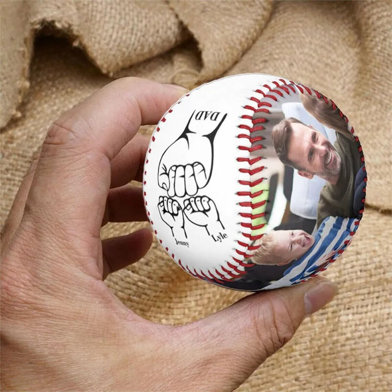 Personalized Little Hands Baseball | Custom Photo Keepsake Gift for Dad, Father's Day
