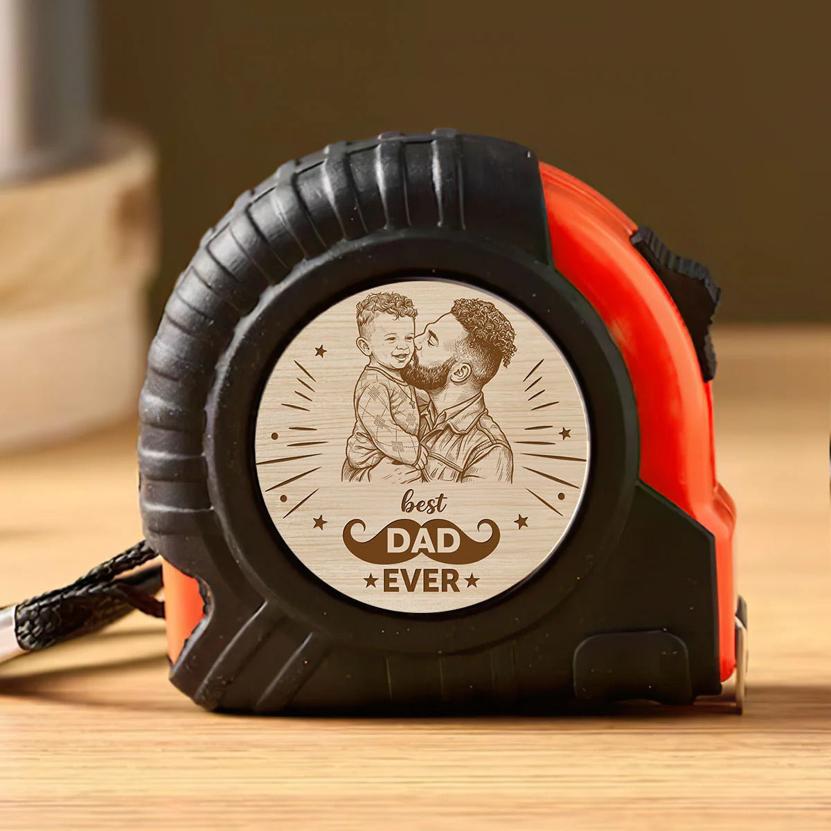 Best Dad Ever - Photo Personalized Tape Measure-Father's Day Gift
