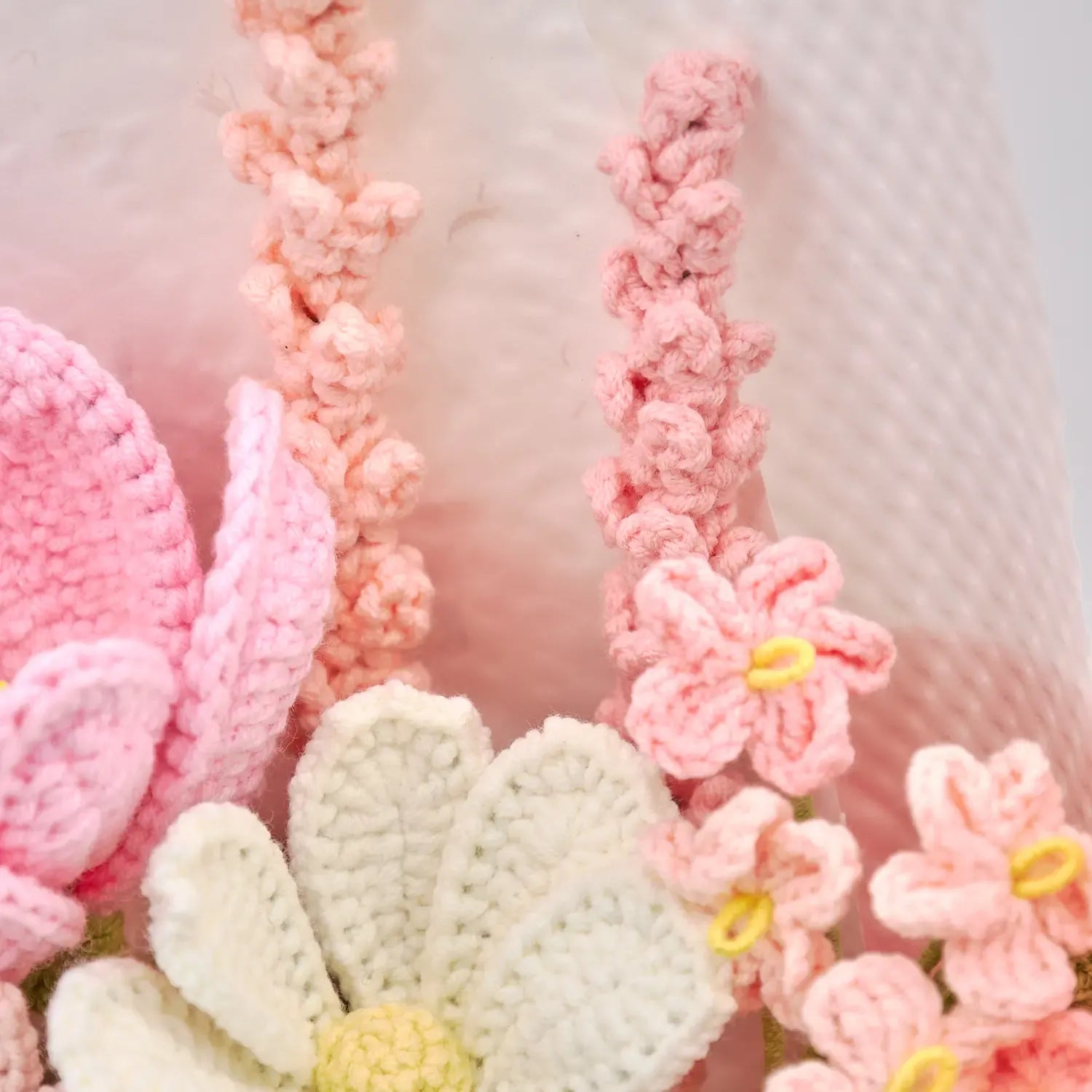Blush Tulip & Lavender Crochet Bouquet – Handmade Forever Flowers for Everyday Moments, Perfect Couple Gift, Gift Boxed